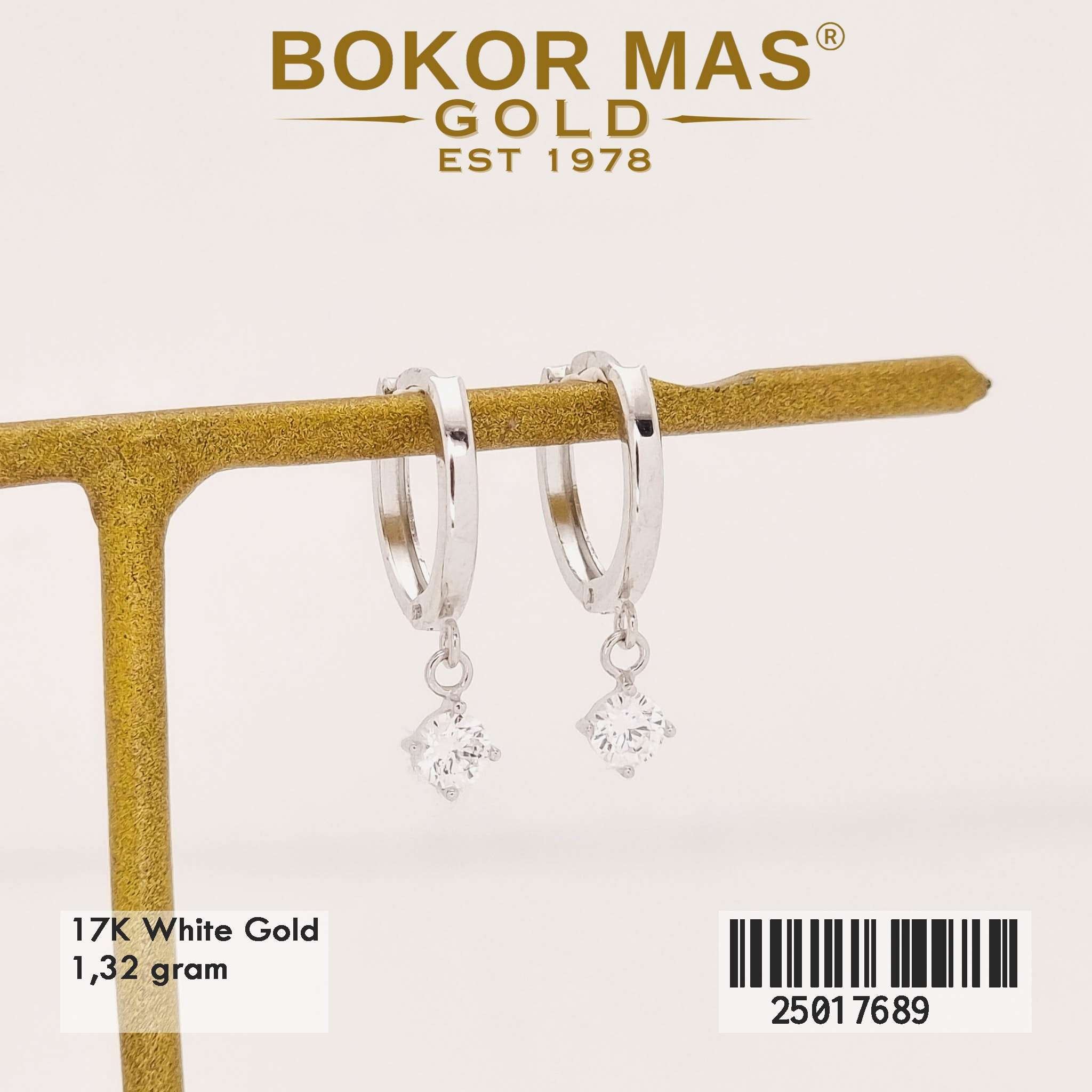 Anting Klip Gantung Permata - 25017689 - 17K