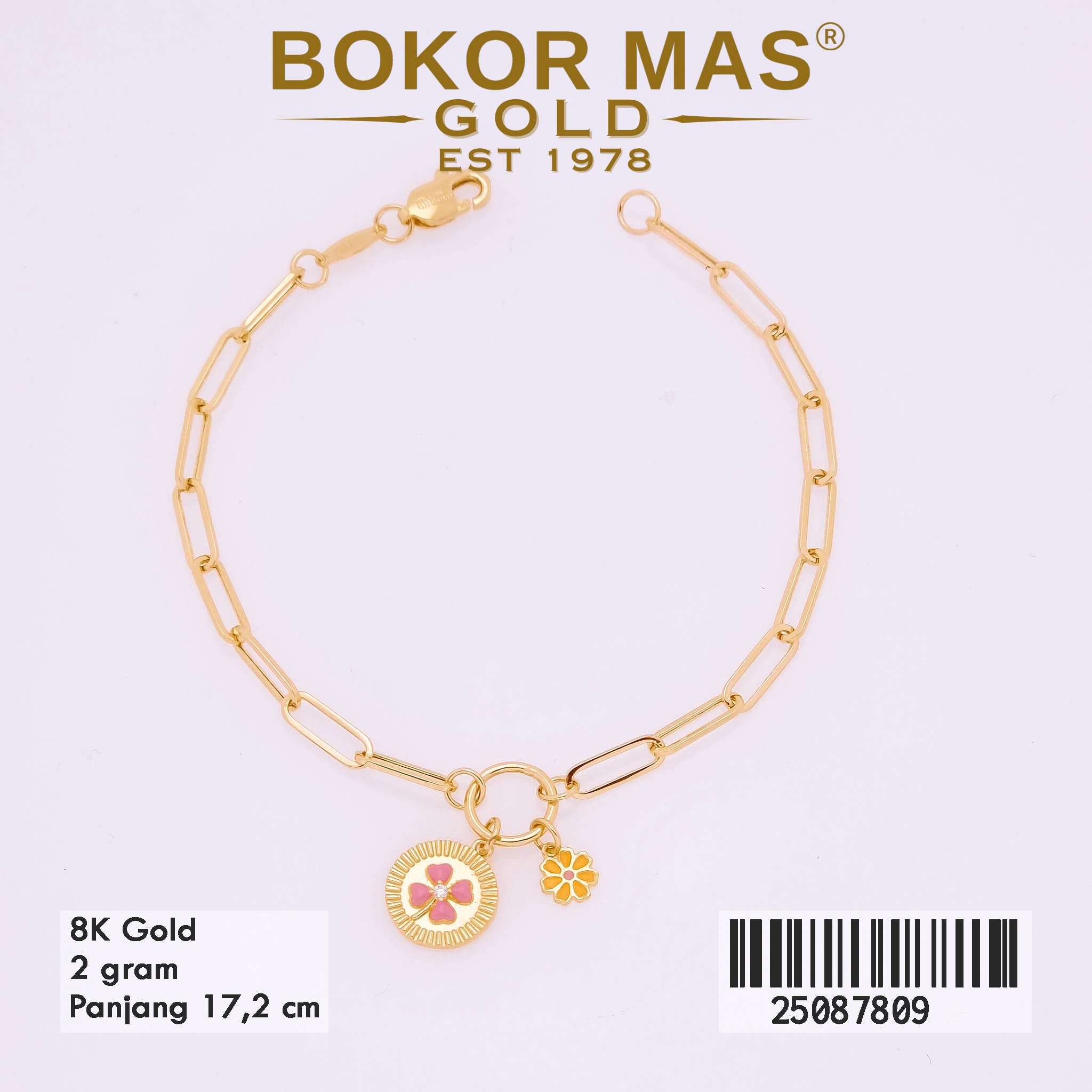 Gelang Rantai Paperline Variasi Bunga - 25087809 - 8K