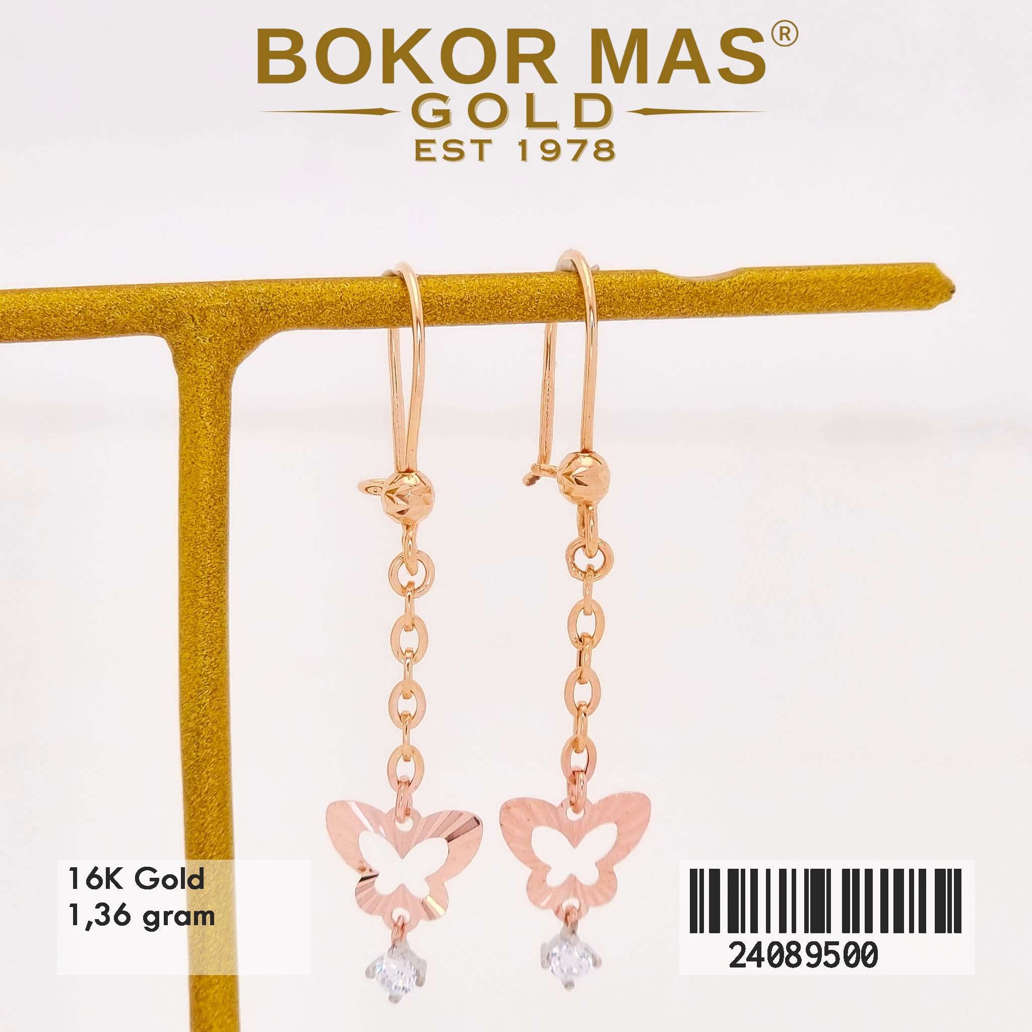 Anting Juntai Kupu-Kupu 3D - 24089500 - 16K