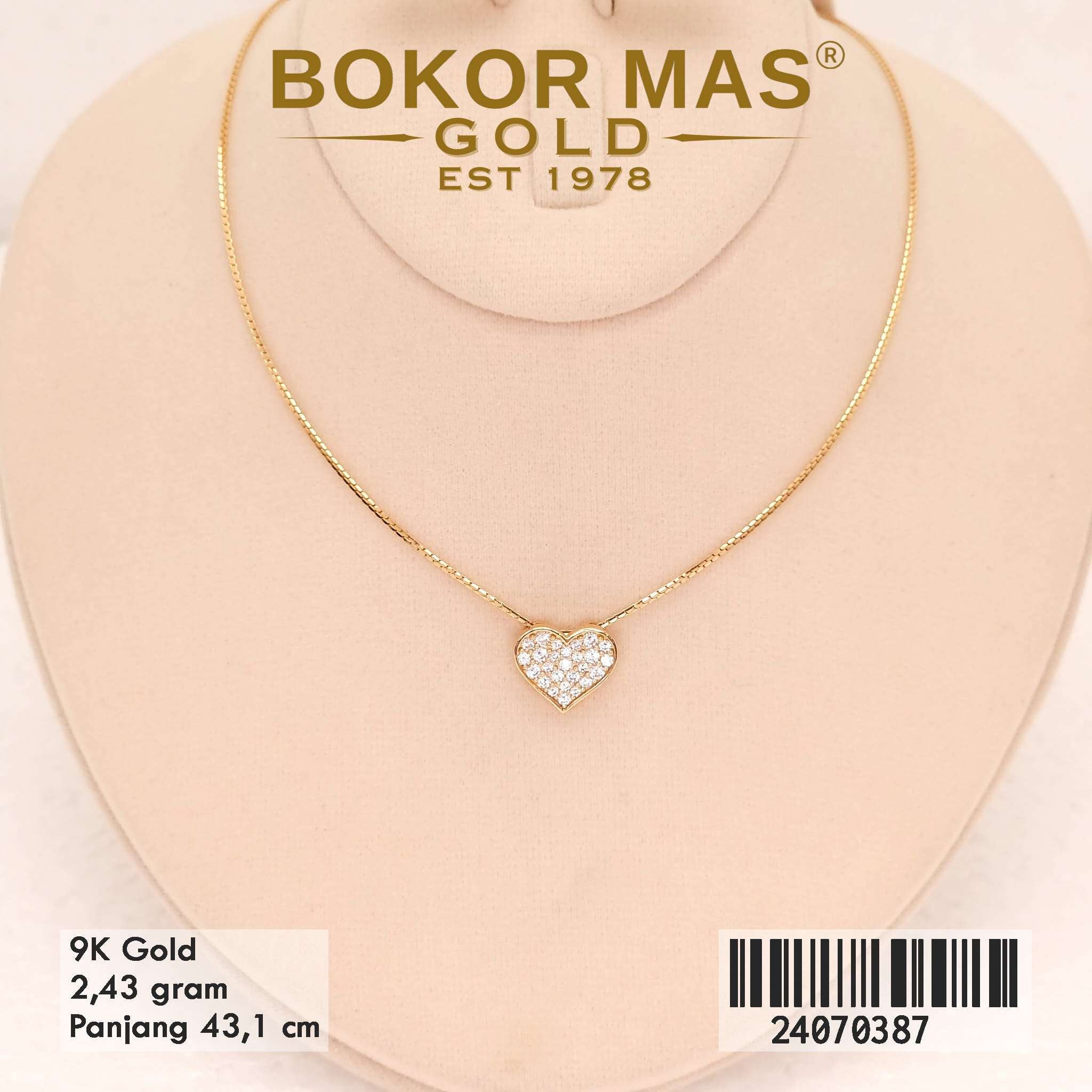 Kalung Italy Santa Variasi Love Permata - 24070387 - 9K