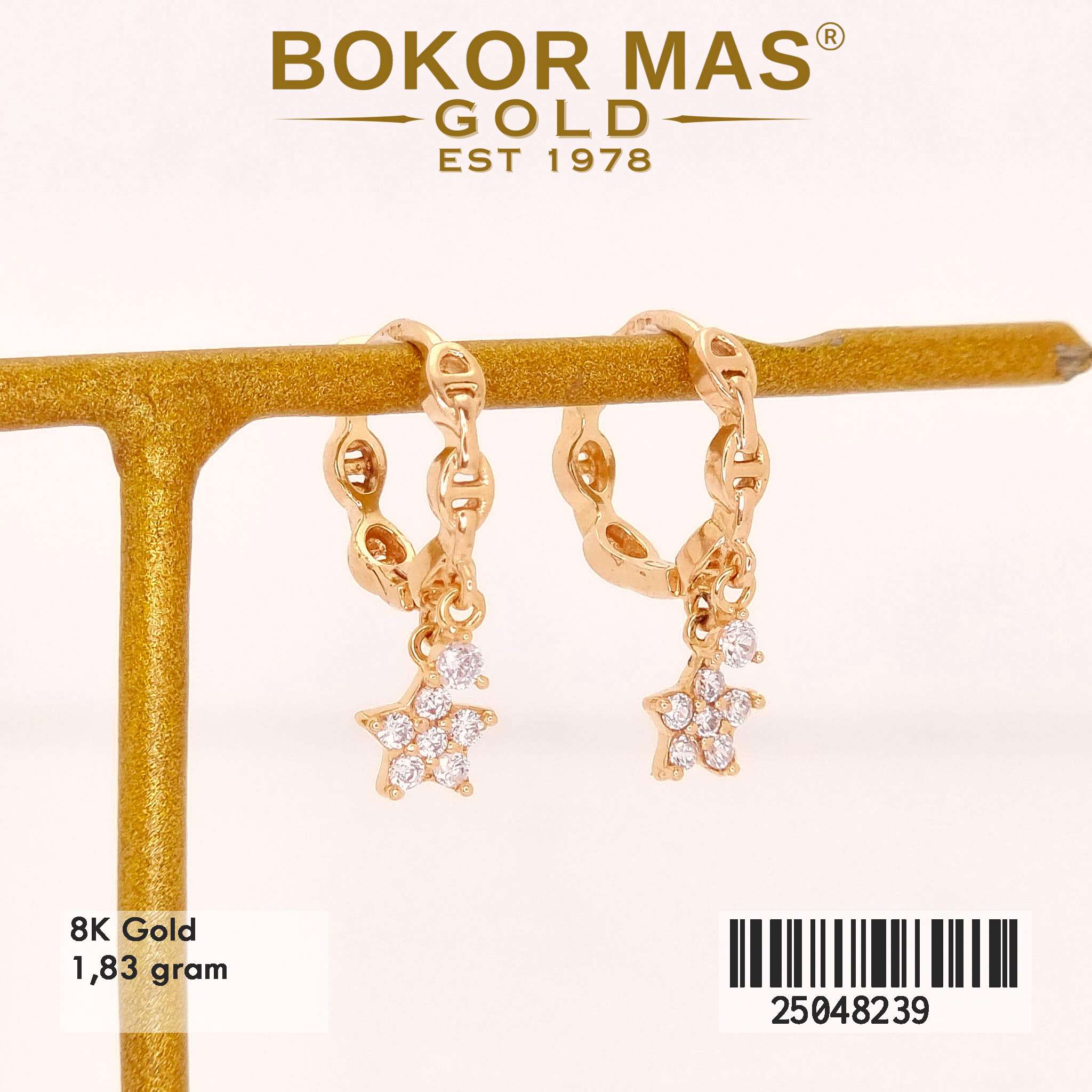 Anting Klip Gantung Variasi Permata - 25048239 - 8K