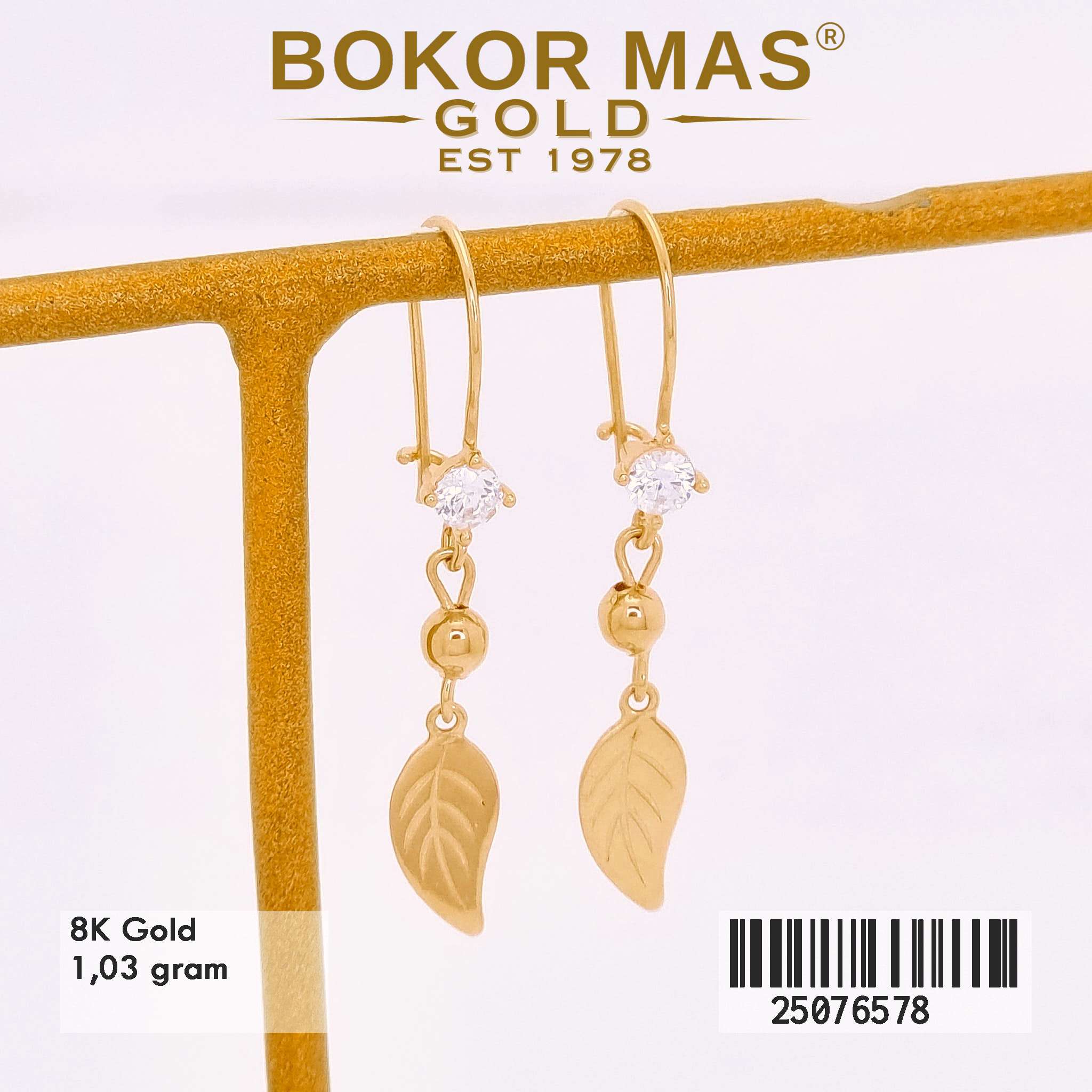 Anting Desi Juntai Variasi Daun - 25076578 - 8K