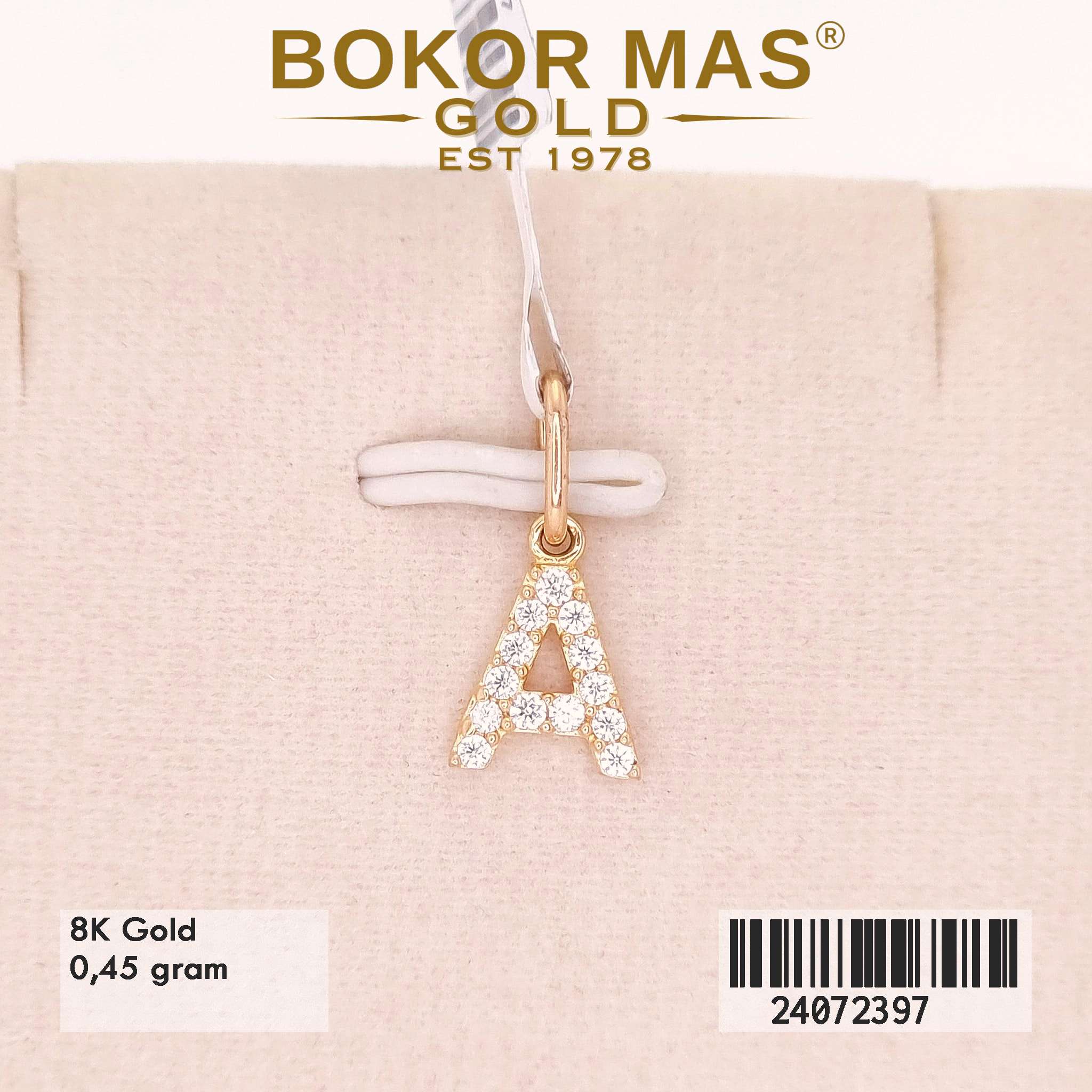 Liontin Huruf A Variasi Permata Putih - 24072397 - 8K