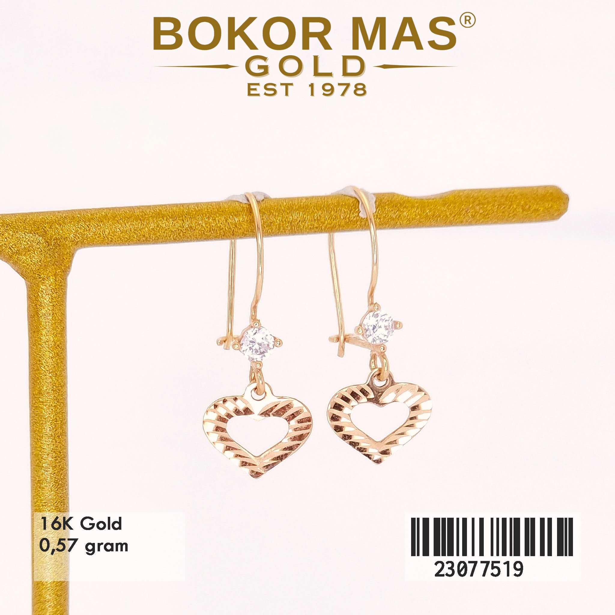 Anting Desi Gantung Variasi Hati Permata - 23077519 - 16K