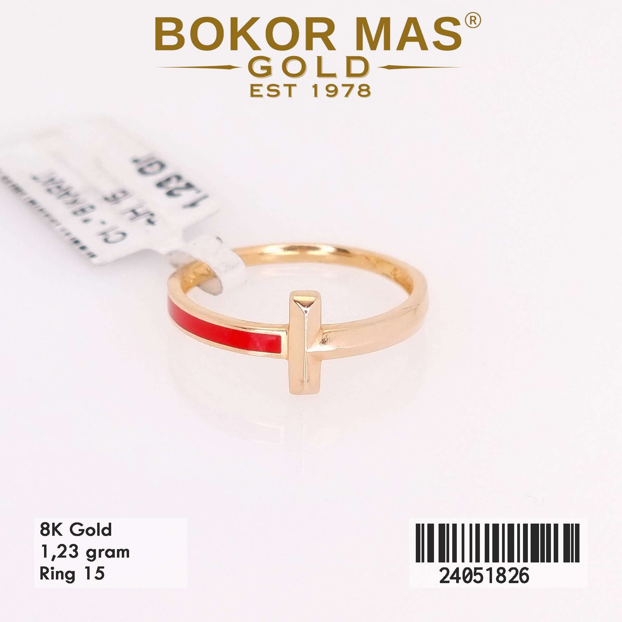 Cincin Tiff Variasi Cat Merah Tanpa Permata - 24051826 - 8K