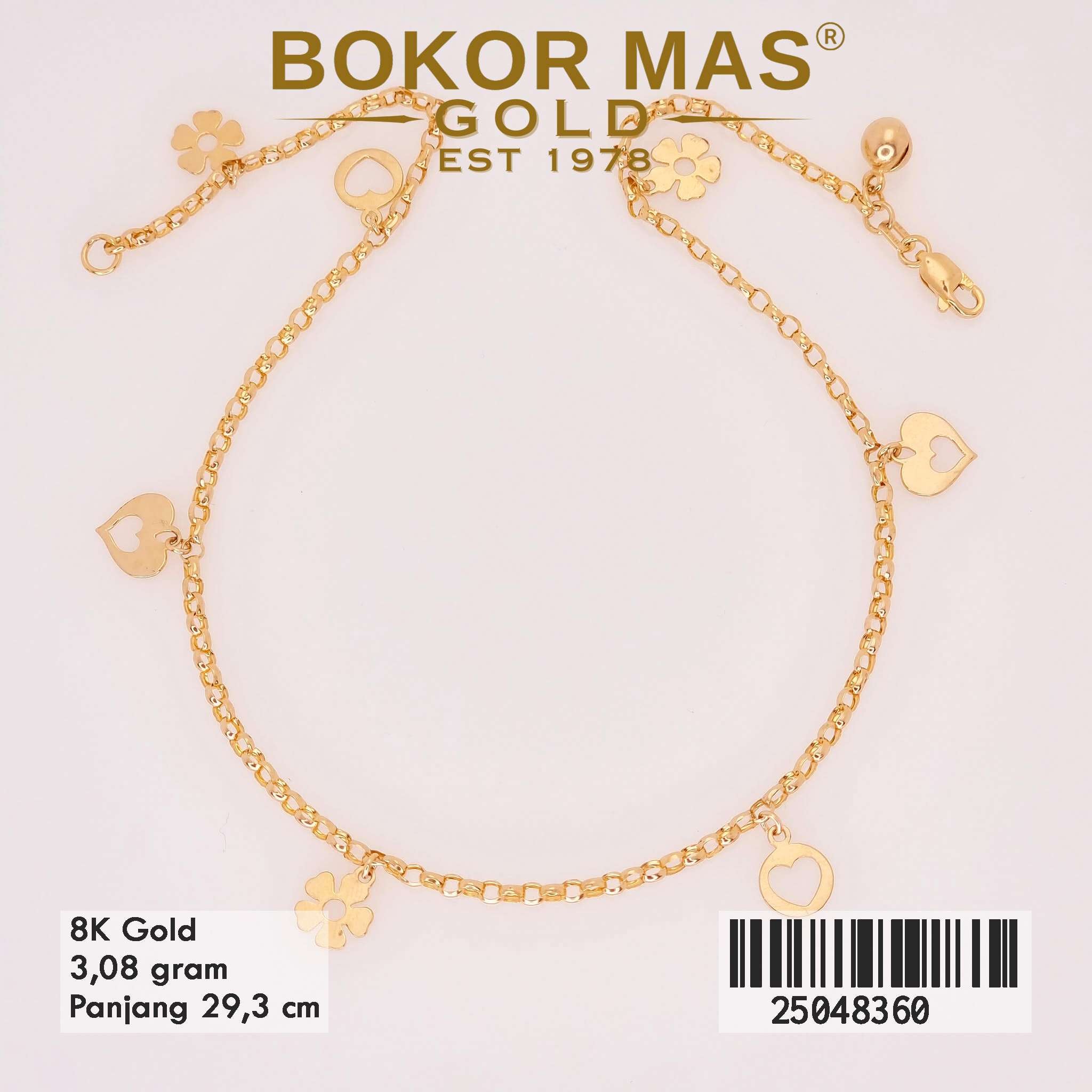 Gelang Rantai Variasi Hati - 25048360 - 8K