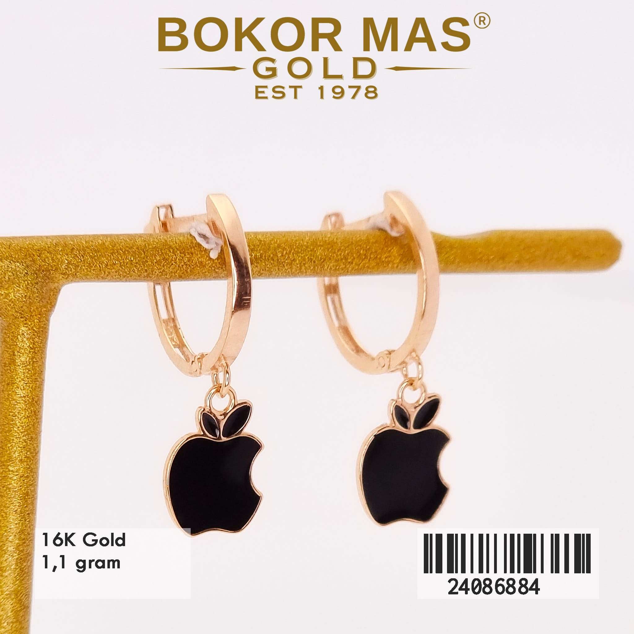 Anting Klip Apel Hitam Variasi Tanpa Permata - 24086884 - 16K