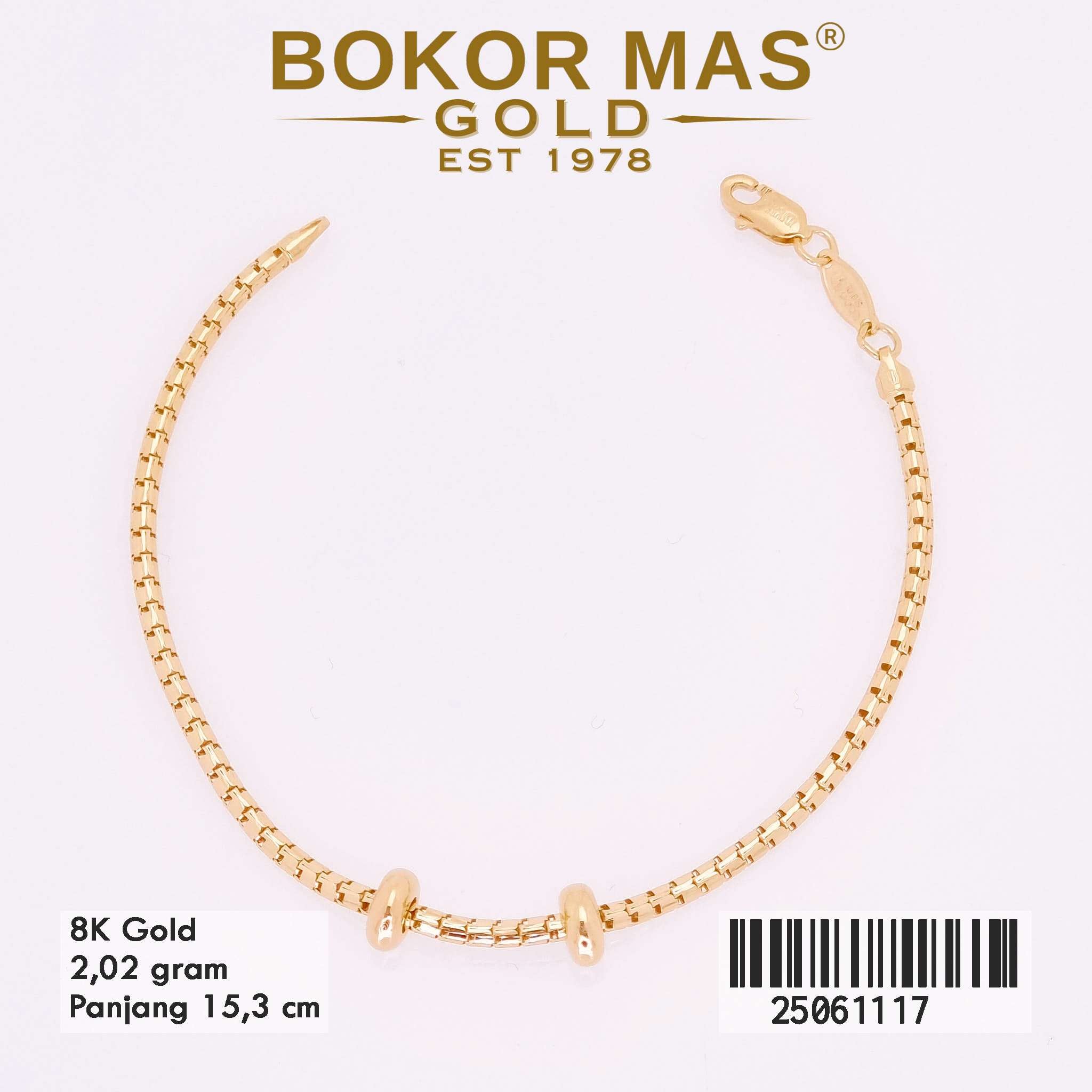 Gelang Emas Rantai Anak Variasi Tanpa Permata - 25061117 - 8K
