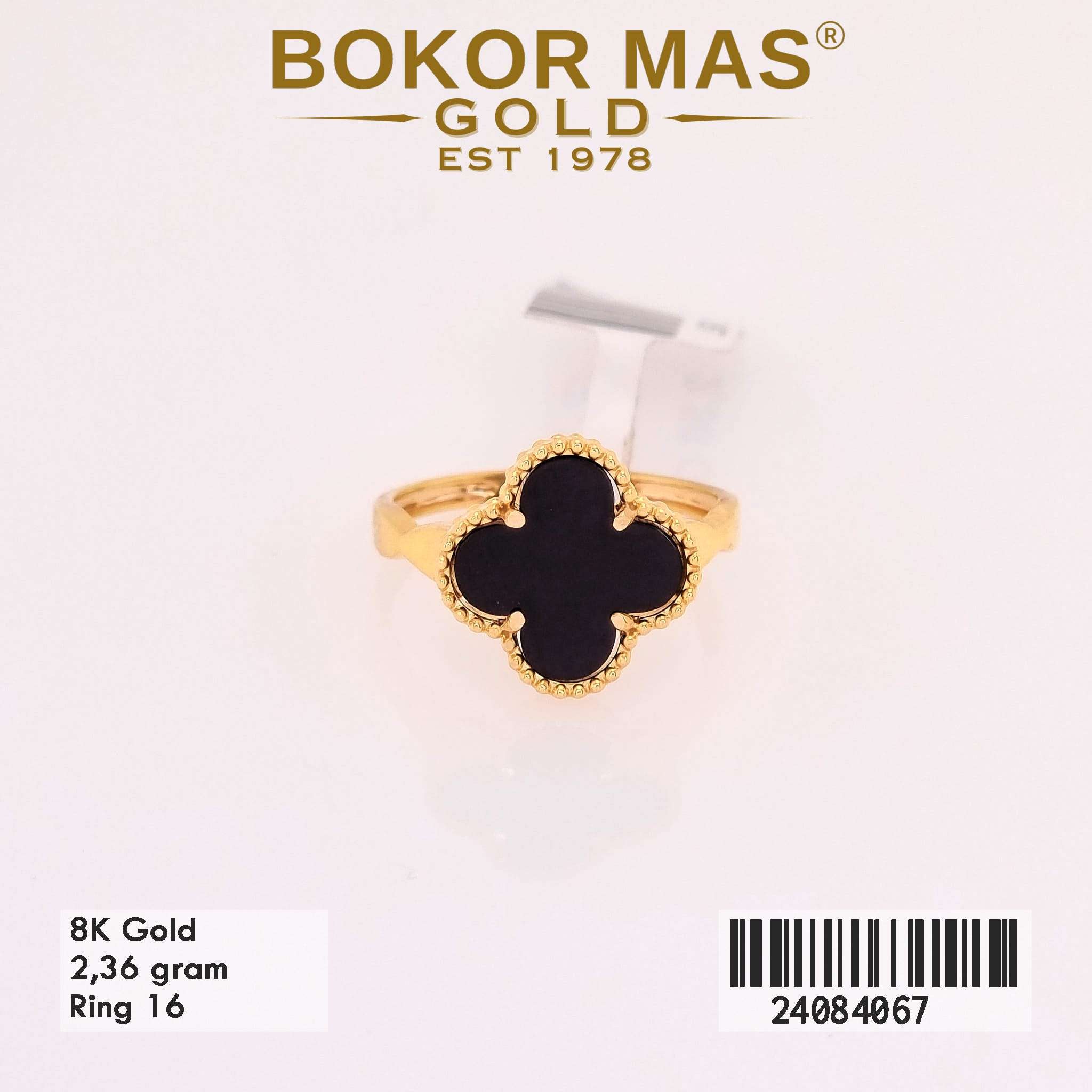 Cincin Variasi Clover Hitam - 24084067 - 8K