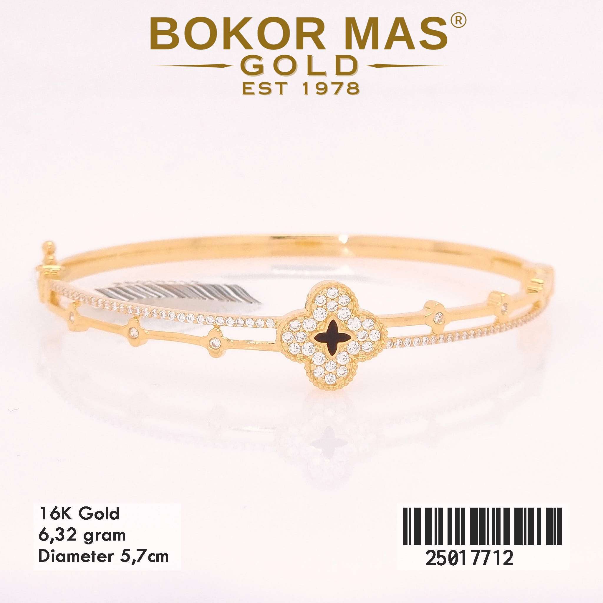 Gelang Kaku Variasi Bunga Permata - 25017712 - 16K
