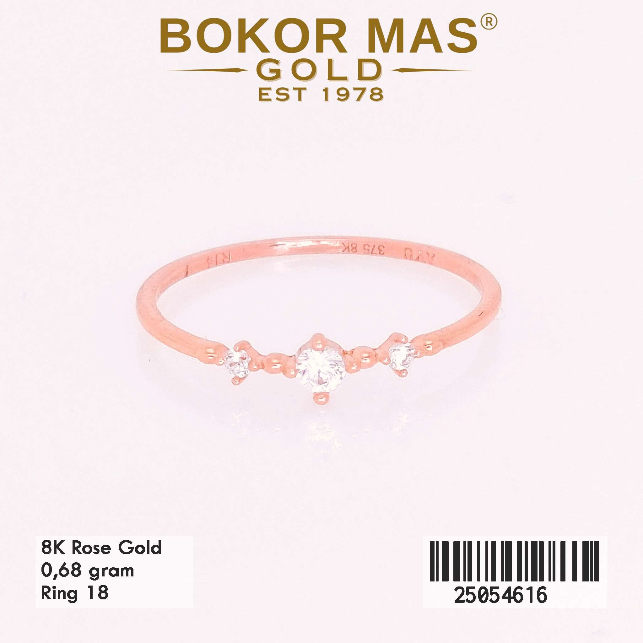 Cincin Emas Variasi Permata Tiga - 25054616 - 8K
