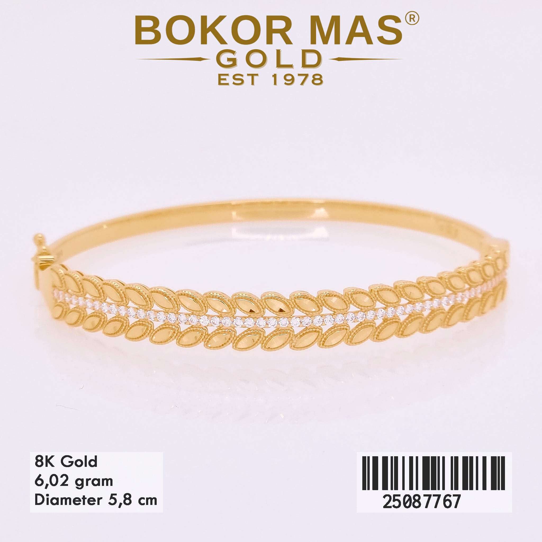 Gelang Kaku Variasi Daun - 25087767 - 8K