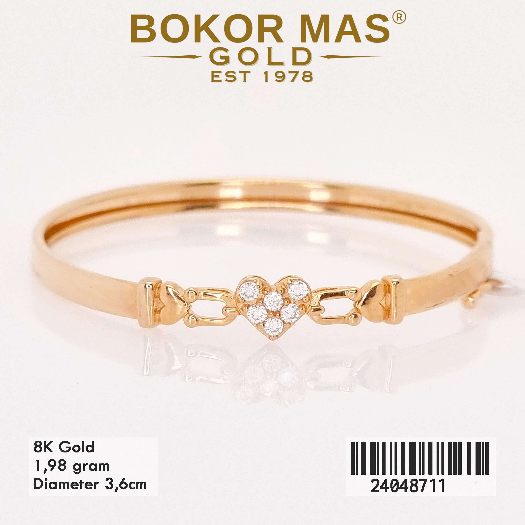 Gelang Kaku Anak Love Variasi Permata - 24048711 - 8K