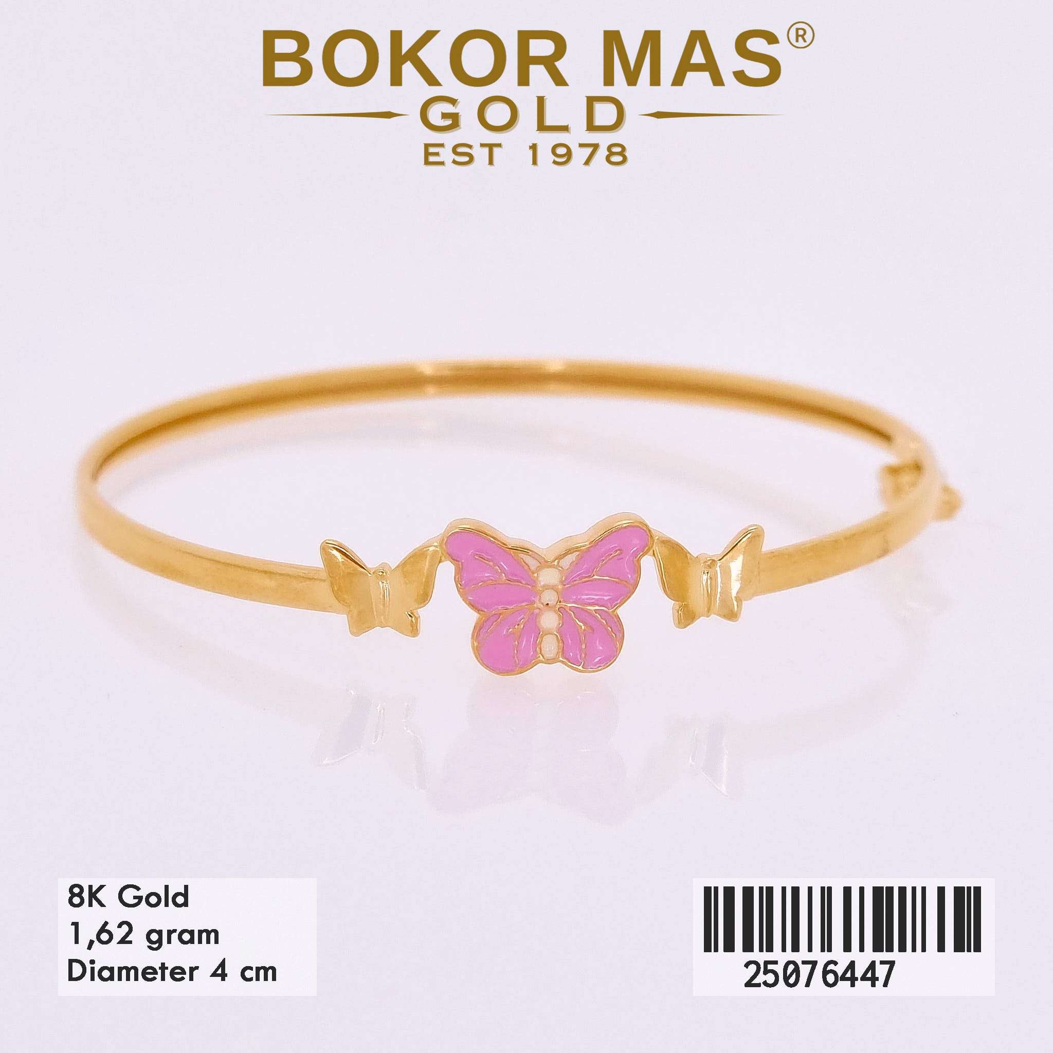 Gelang Kaku Anak Variasi Kupu Pink - 25076447 - 8K