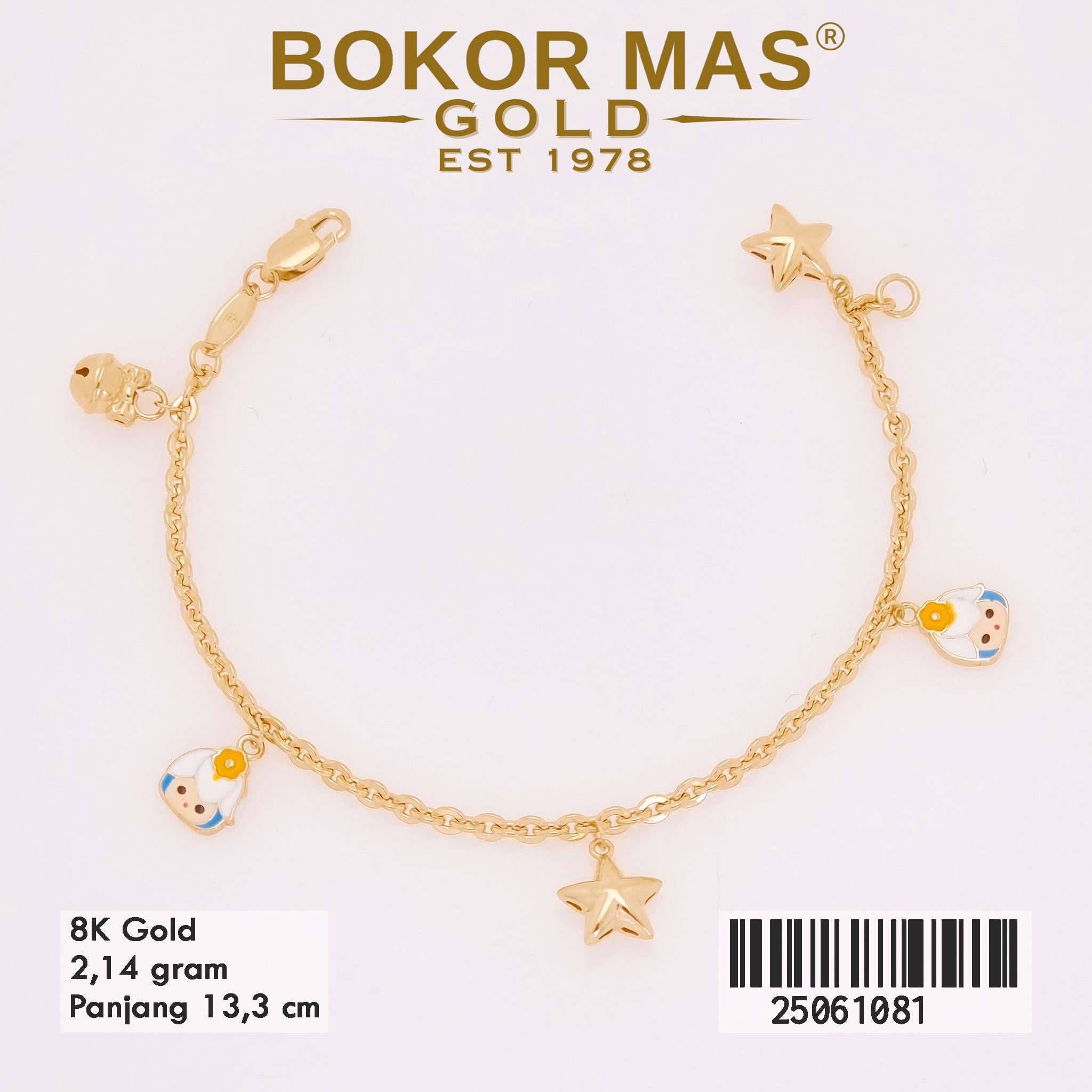Gelang Emas Rantai Anak Variasi Boneka Bintang - 25061081 - 8K