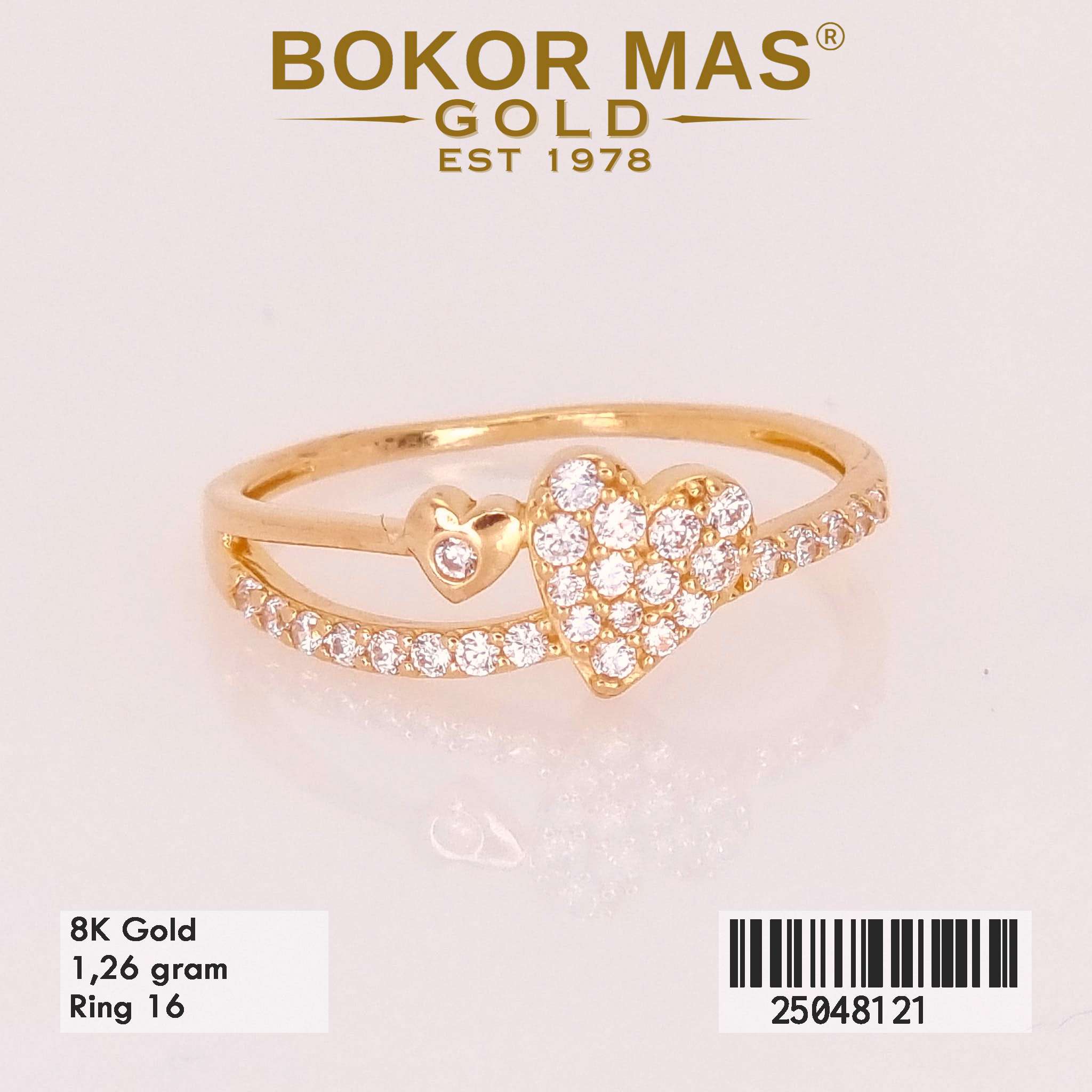 Cincin Variasi Hati Permata - 25048121 - 8K