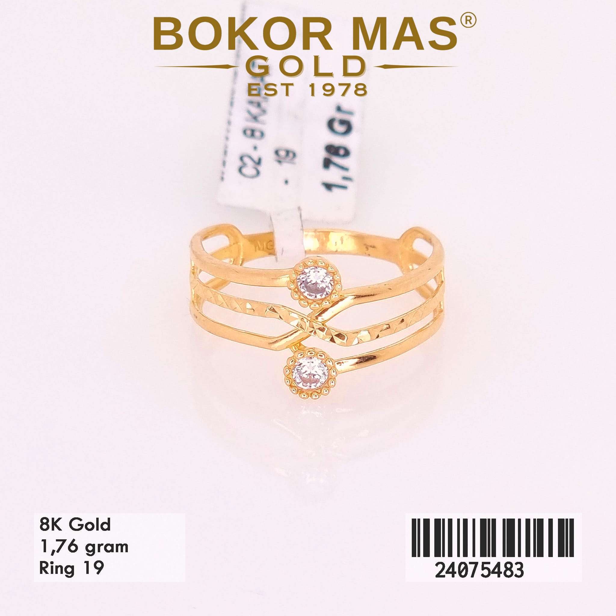 Cincin Variasi Tumpuk Permata - 24075483 - 8K