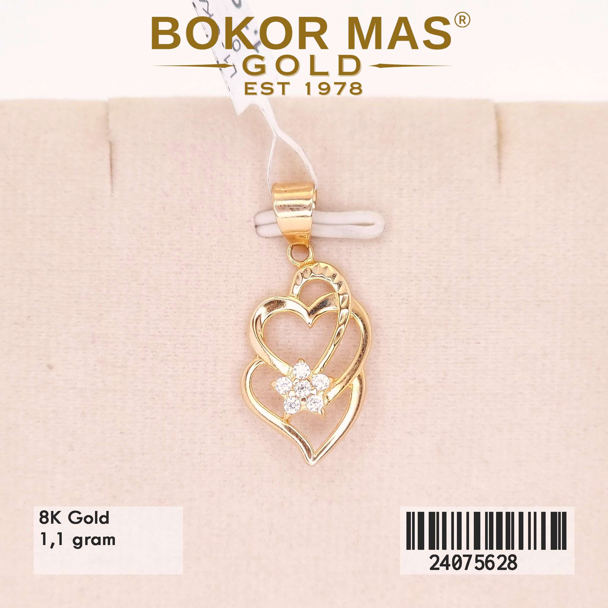 Liontin Love Variasi Permata Bunga - 24075628 - 8K