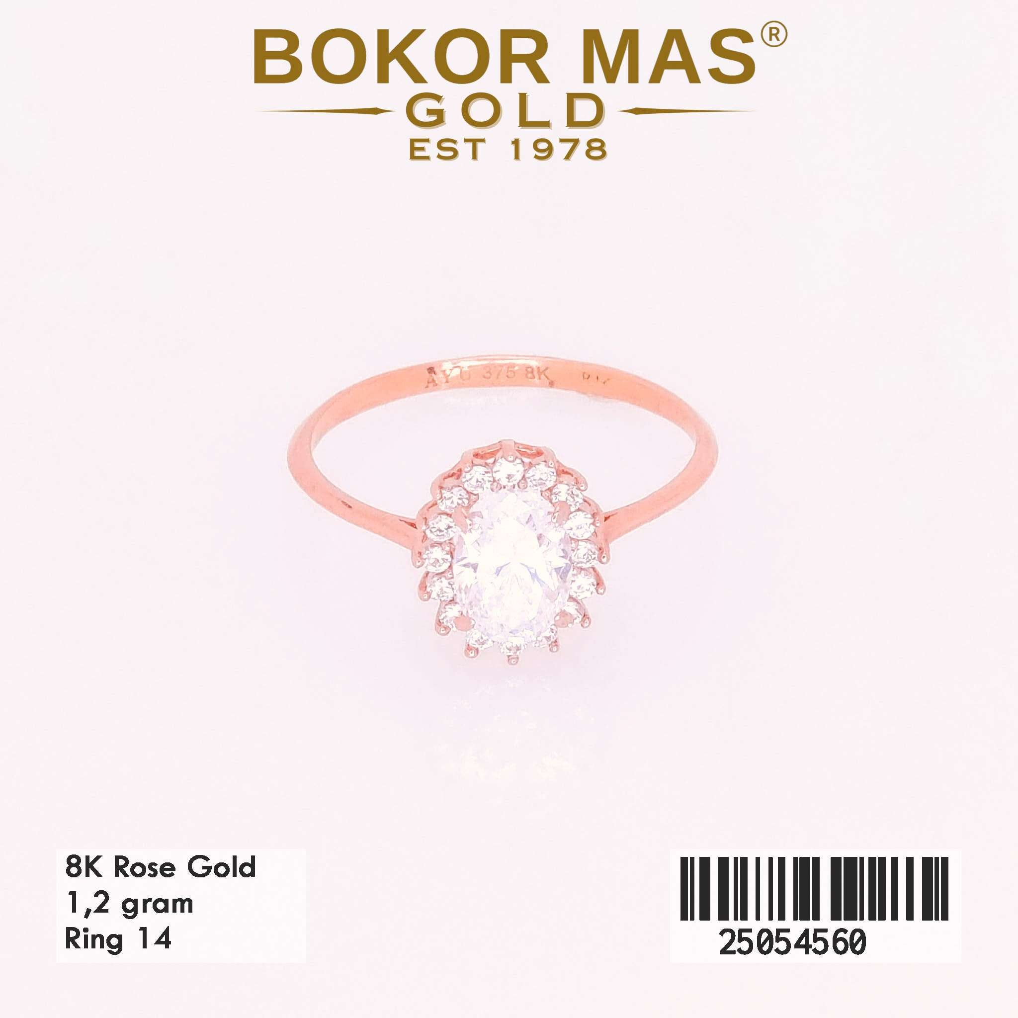 Cincin Emas Variasi Bunga Permata - 25054560 - 8K
