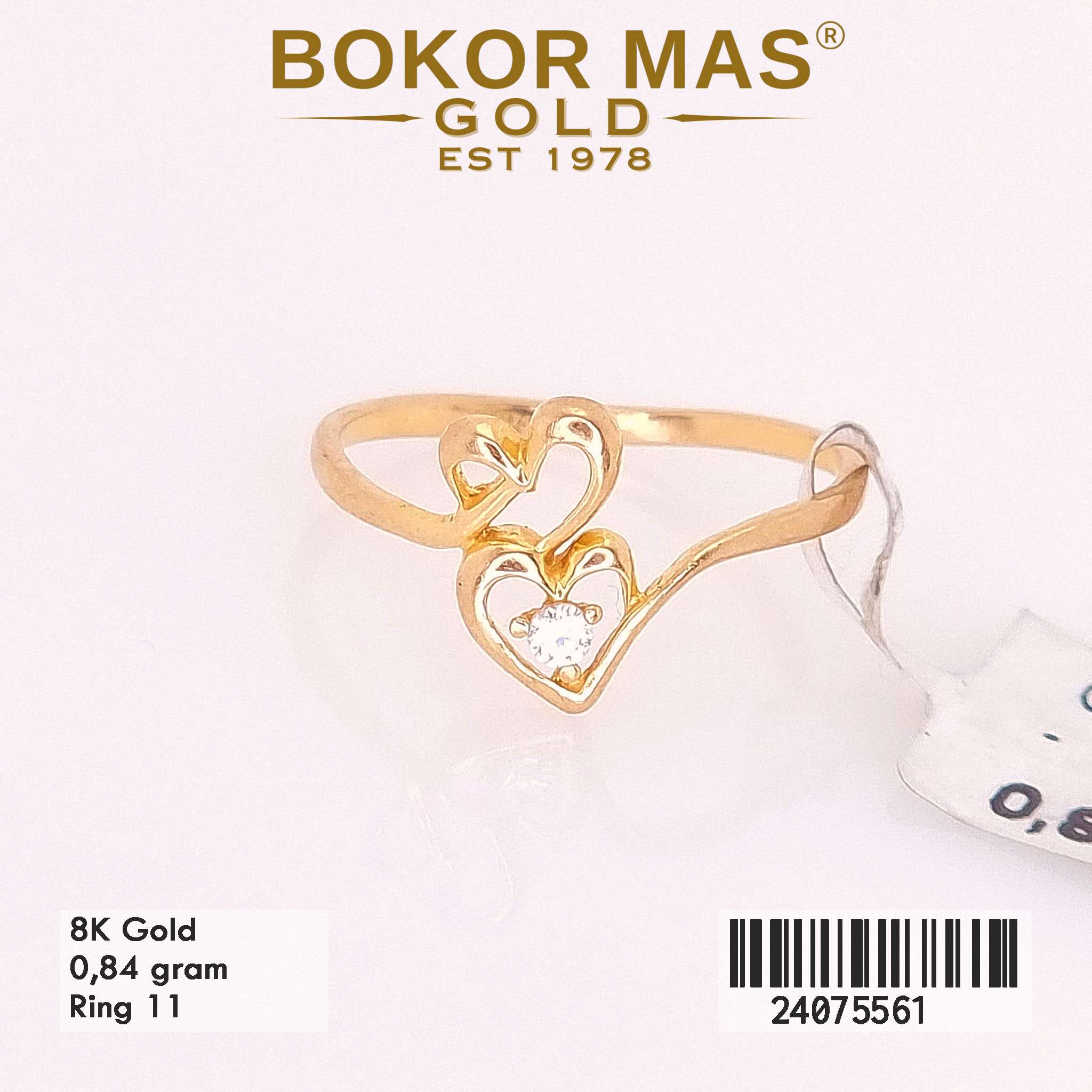 Cincin Love Variasi Permata Putih - 24075561 - 8K