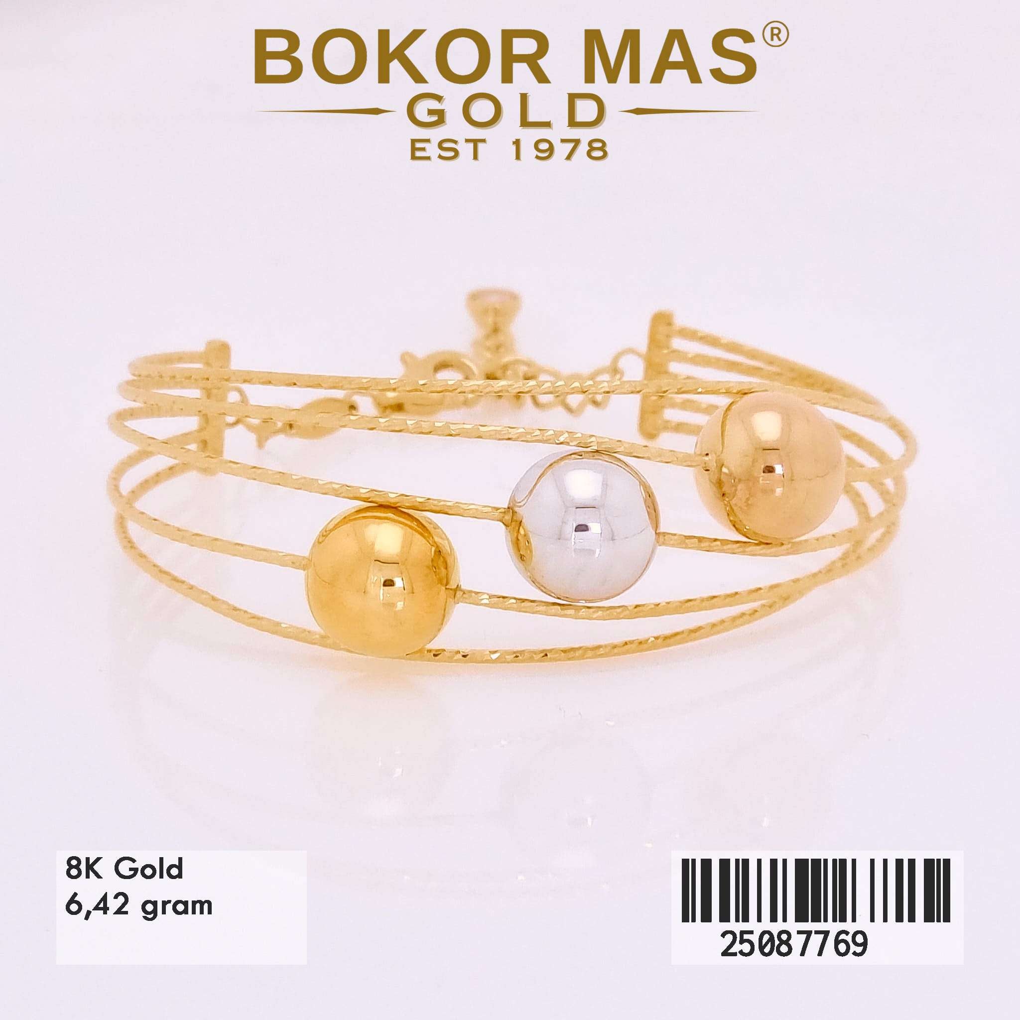Gelang Kaku Variasi Pita Permata - 25087763 - 8K