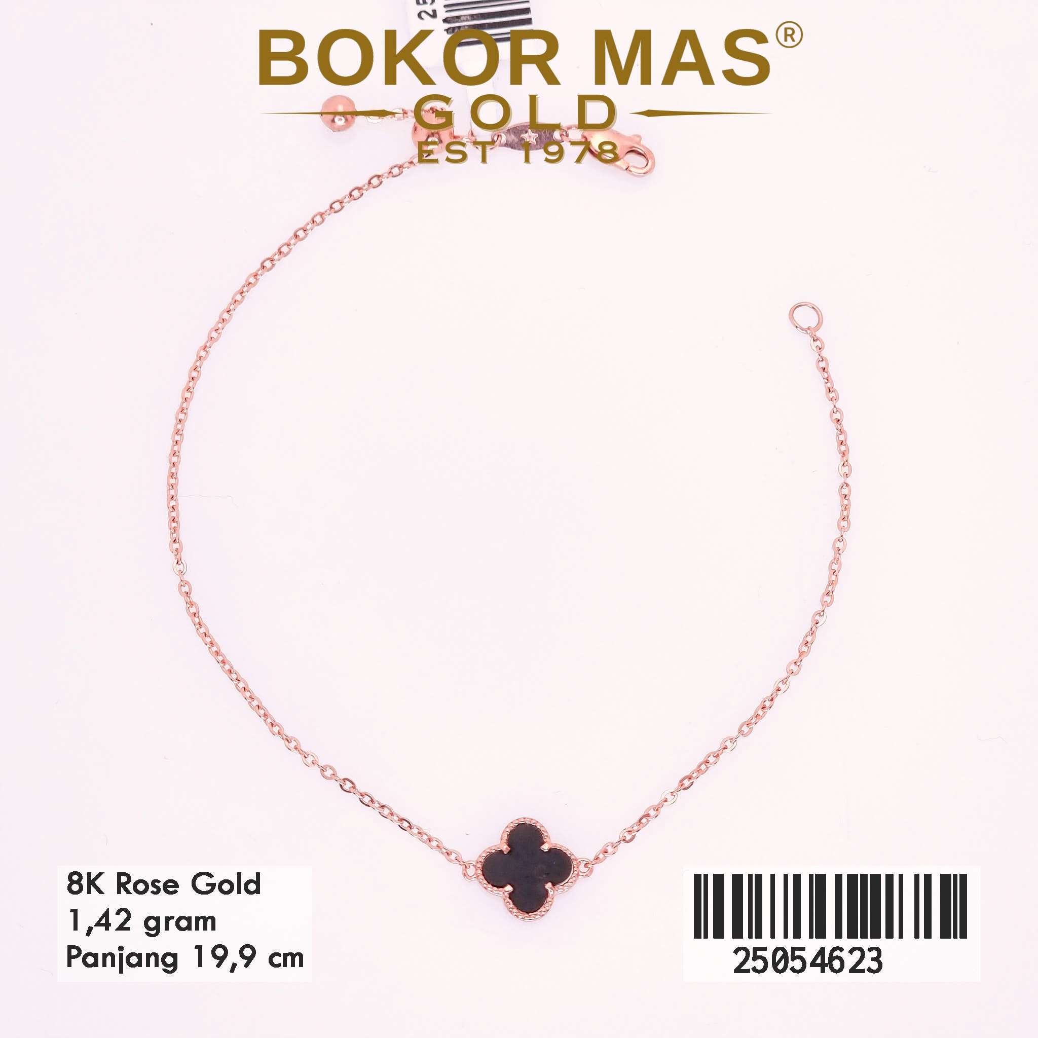 Gelang Emas Rantai Siem Variasi Clover - 25054623 - 8K