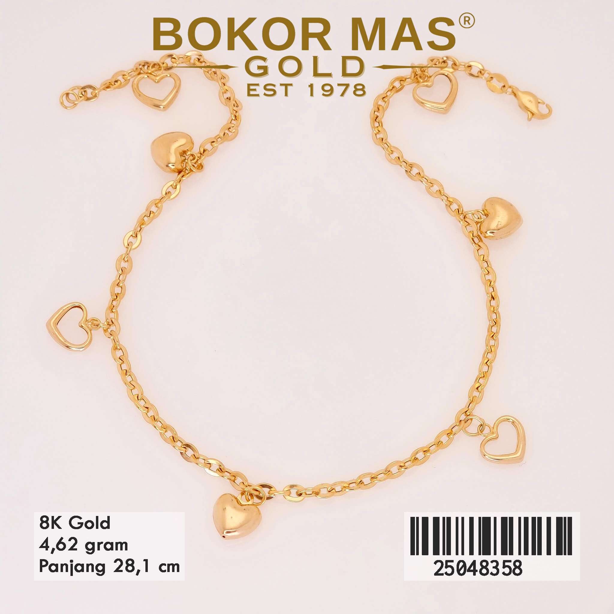 Gelang Rantai Variasi Hati - 25048358 - 8K