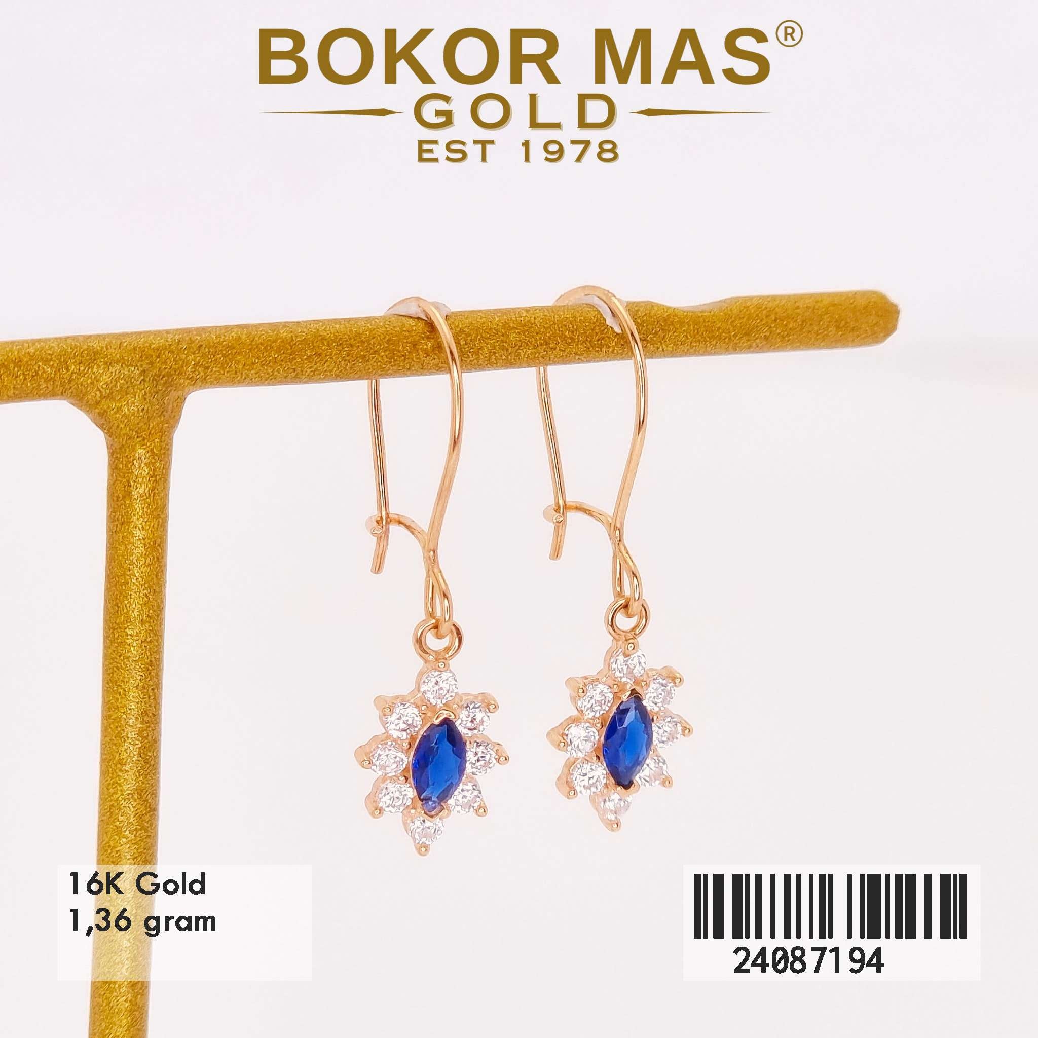 Anting Desi Bunga Biru Variasi Permata - 24087194 - 16K