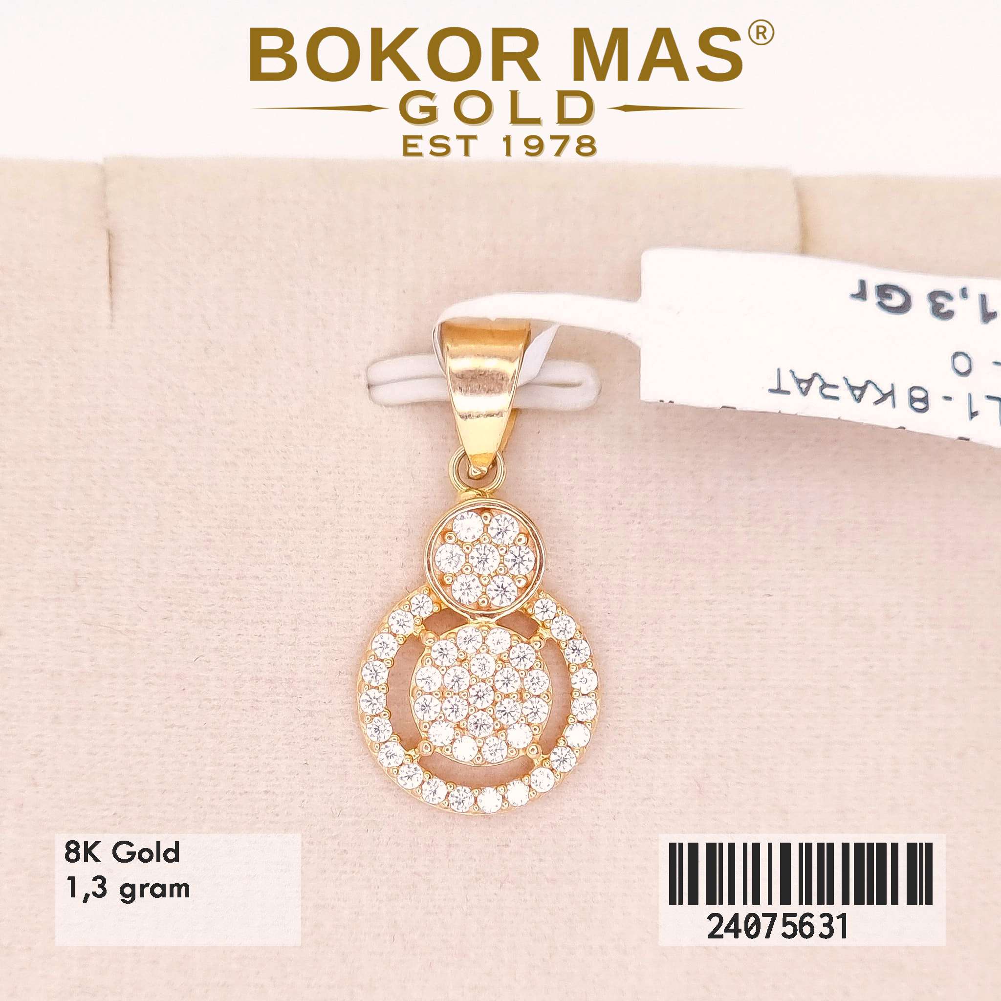 Liontin Lingkaran Variasi Permata Putih - 24075631 - 8K