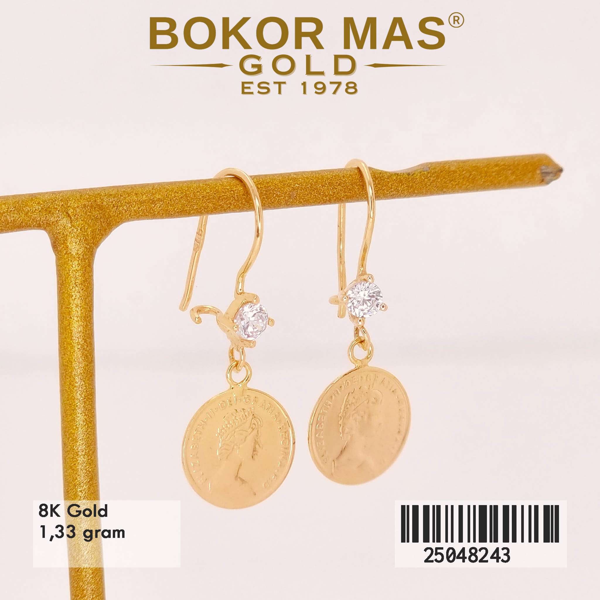 Anting Desi Gantung Variasi Mainan Coin - 25048243 - 8K