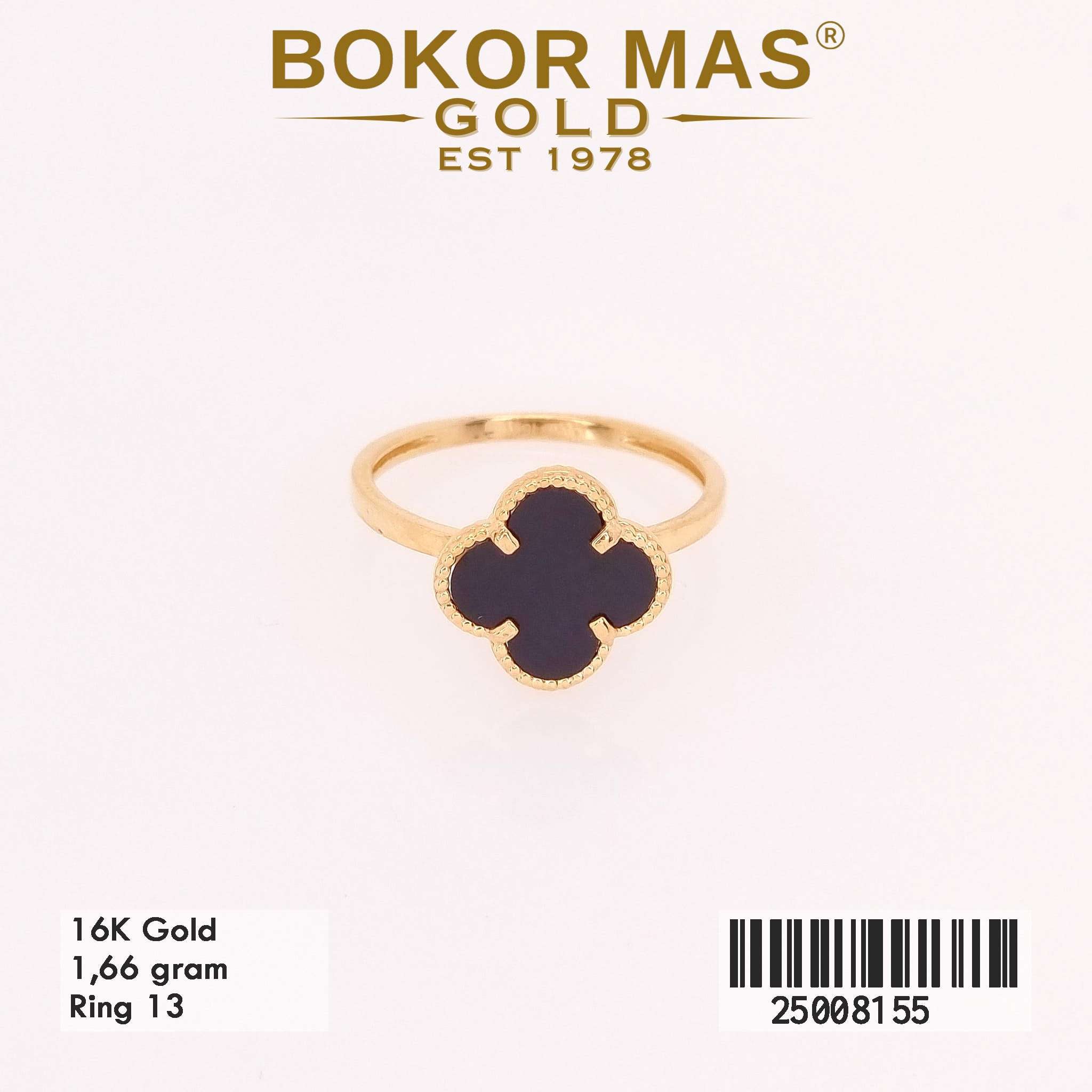 Cincin Variasi Clover Hitam - 25008155 - 16K