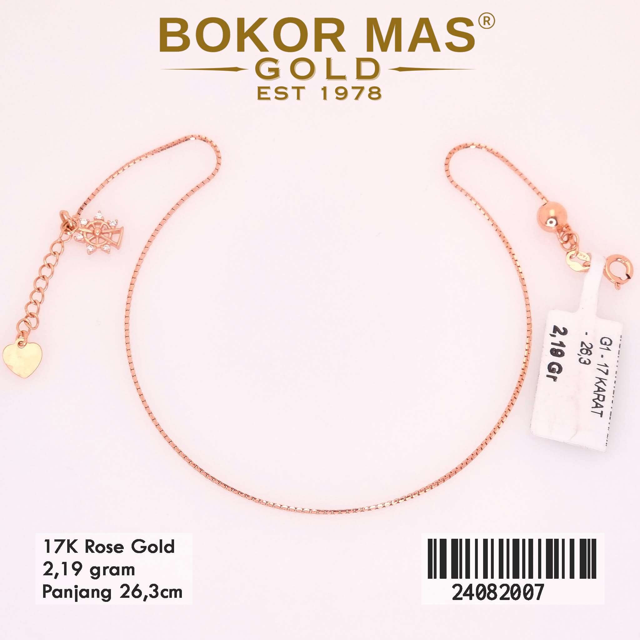 Gelang Kaki Variasi Rantai Itali - 24082007 - 17K