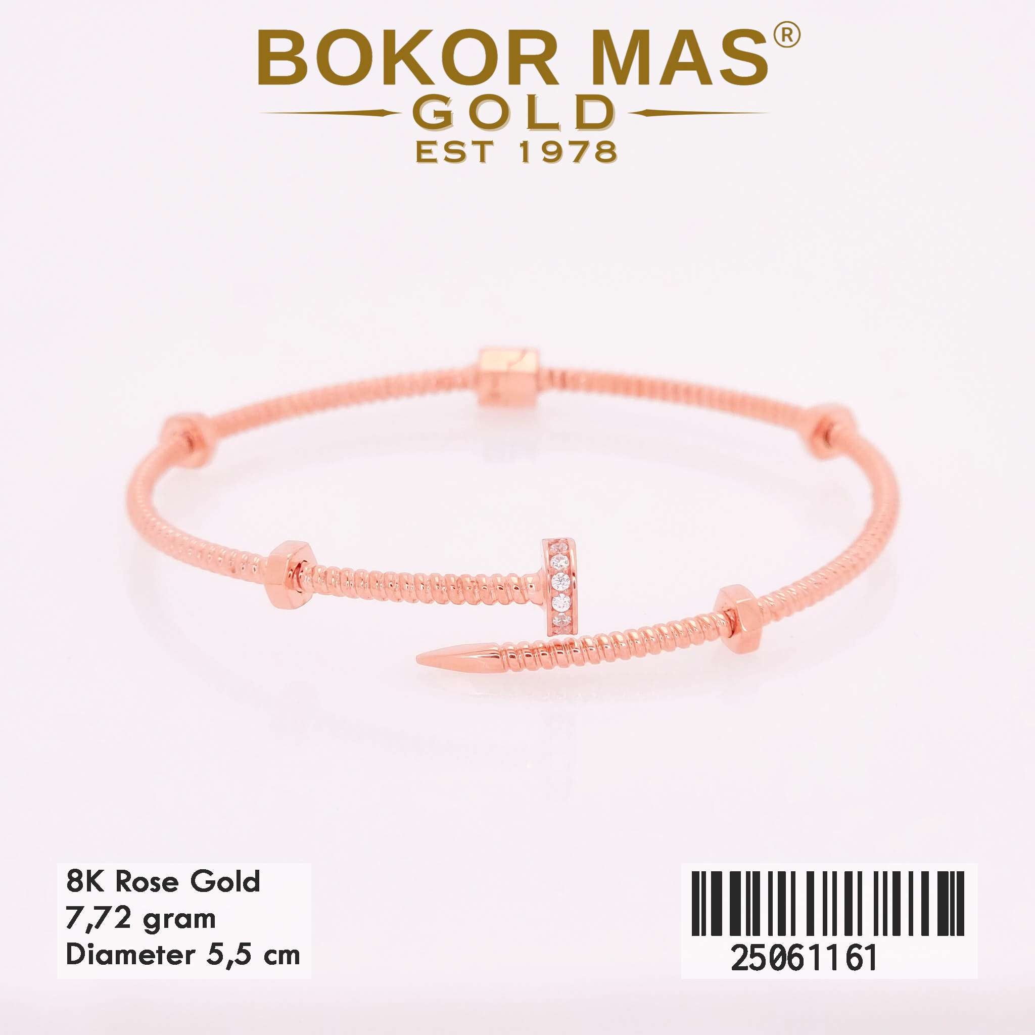 Gelang Emas Kaku Variasi Permata - 25061161 - 8K