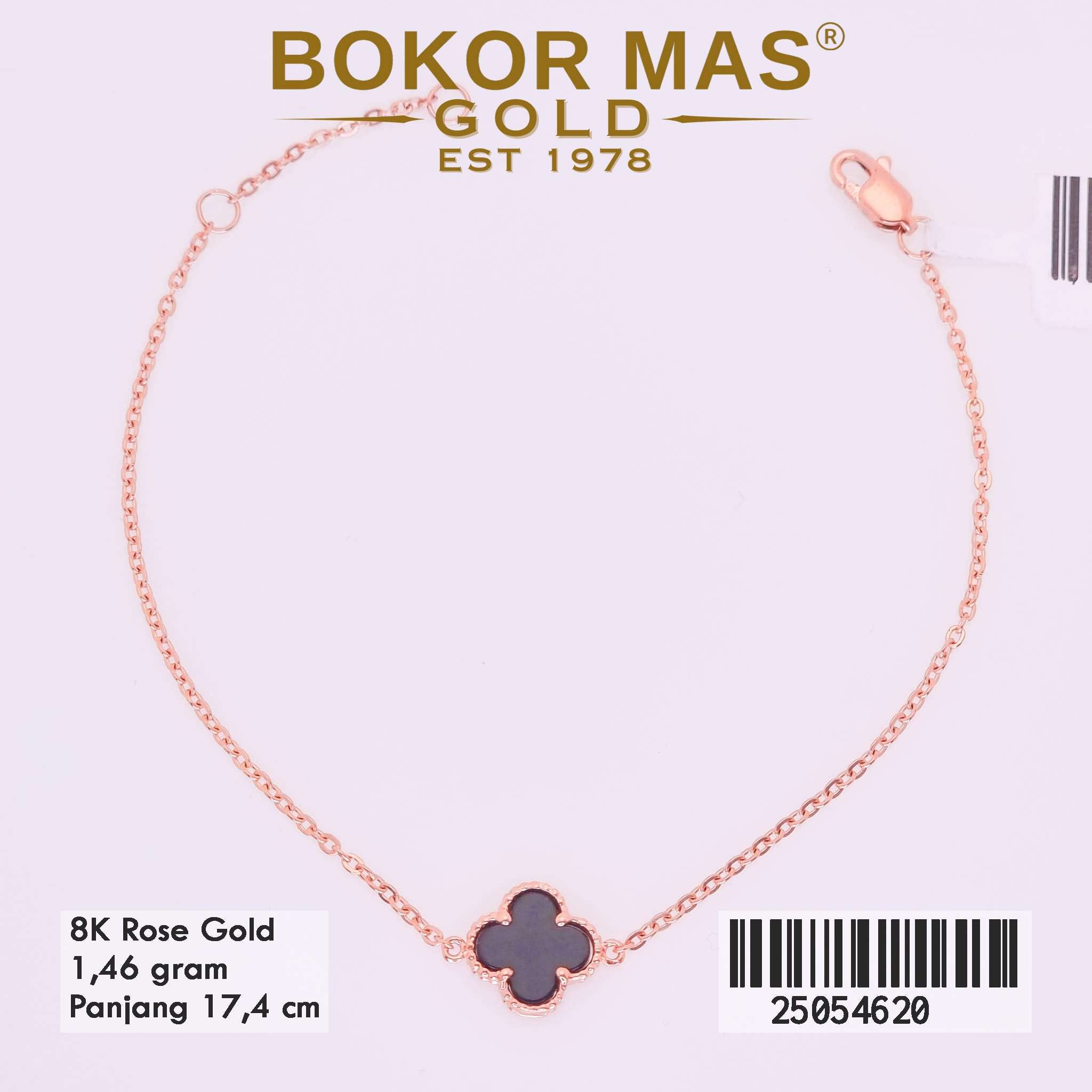 Gelang Emas Rantai Siem Variasi Clover - 25054620 - 8K