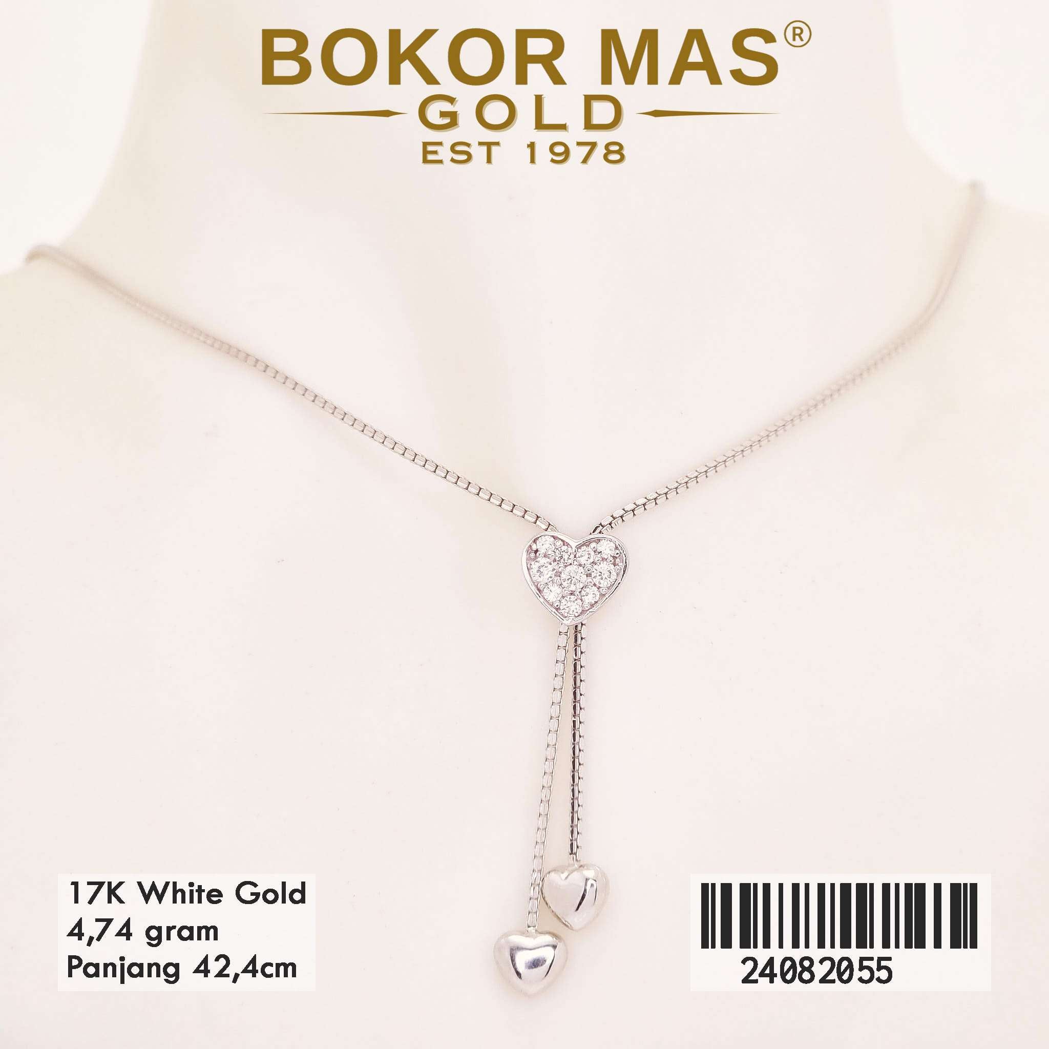 Kalung Italy Santa Variasi Love Juntai - 24082055 - 17K
