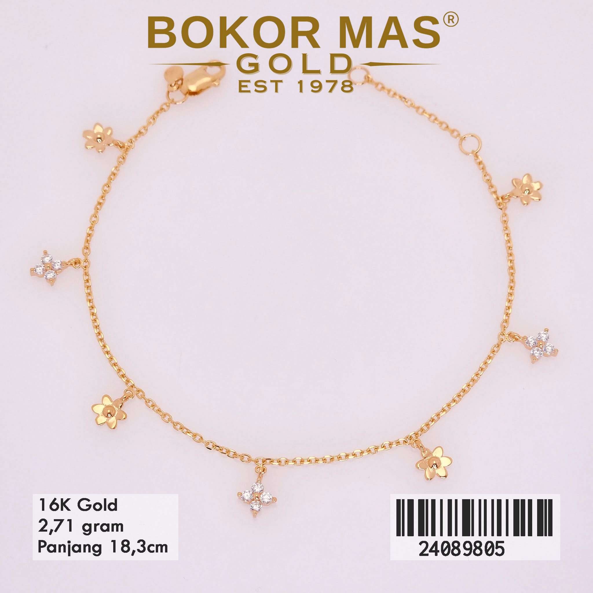 Gelang Rantai Siyem Variasi Mainan Model Bunga - 24089805 - 16K
