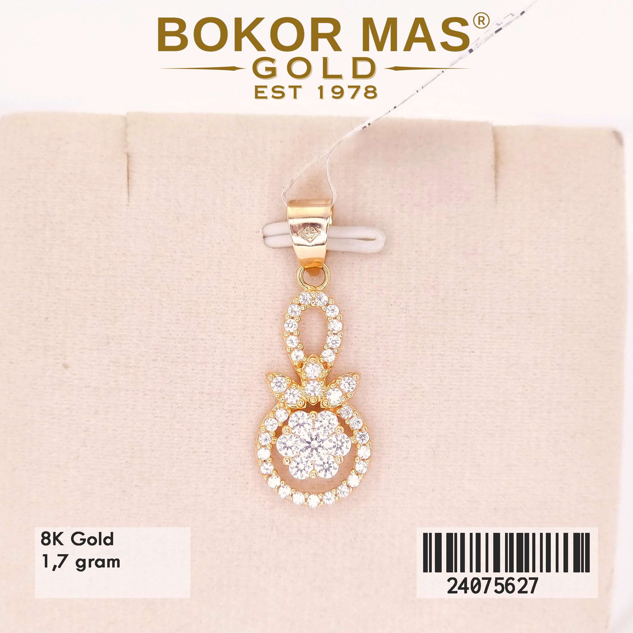 Liontin Bunga Variasi Permata Putih - 24075627 - 8K