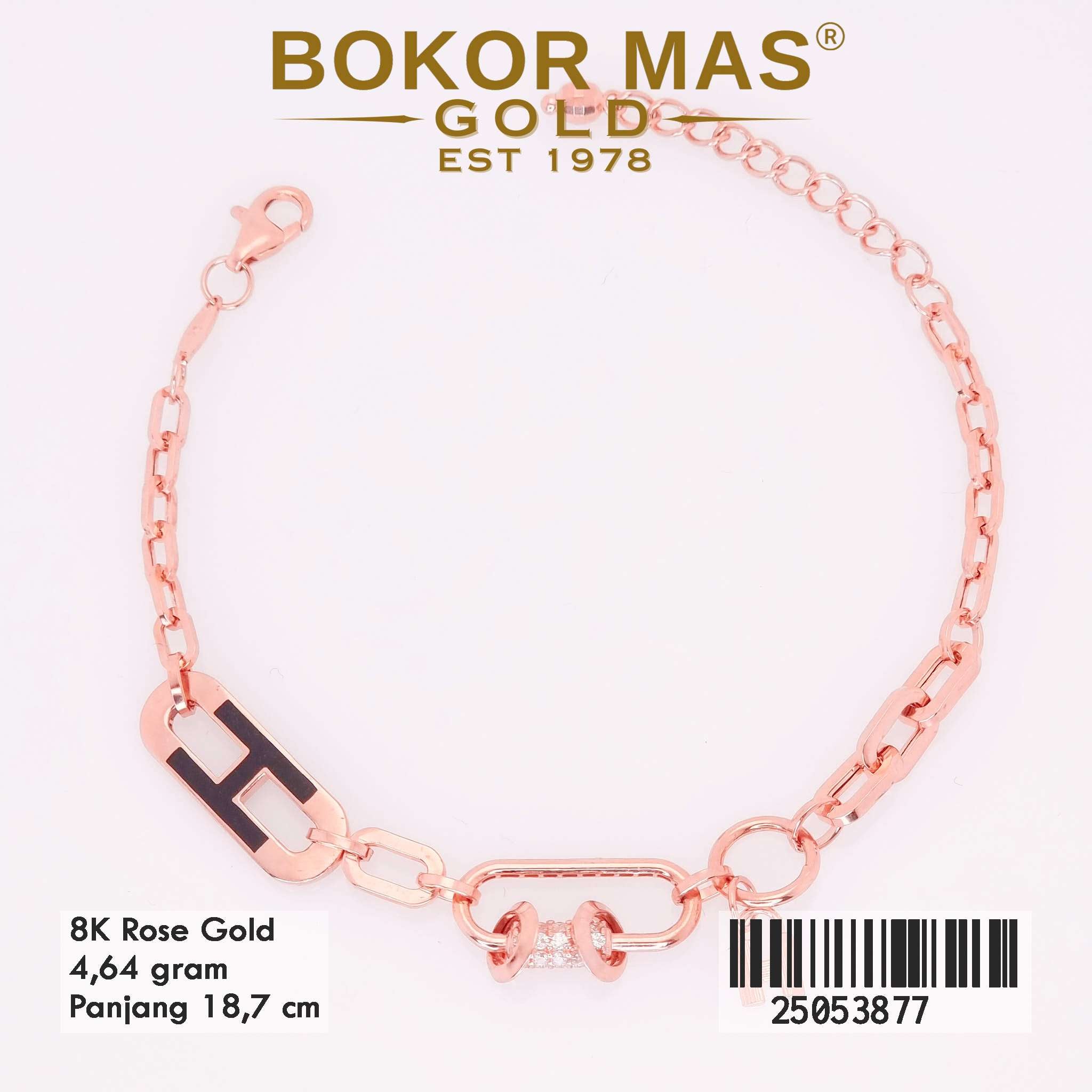 Gelang Emas Rantai Variasi Cat Hitam - 25053877 - 8K
