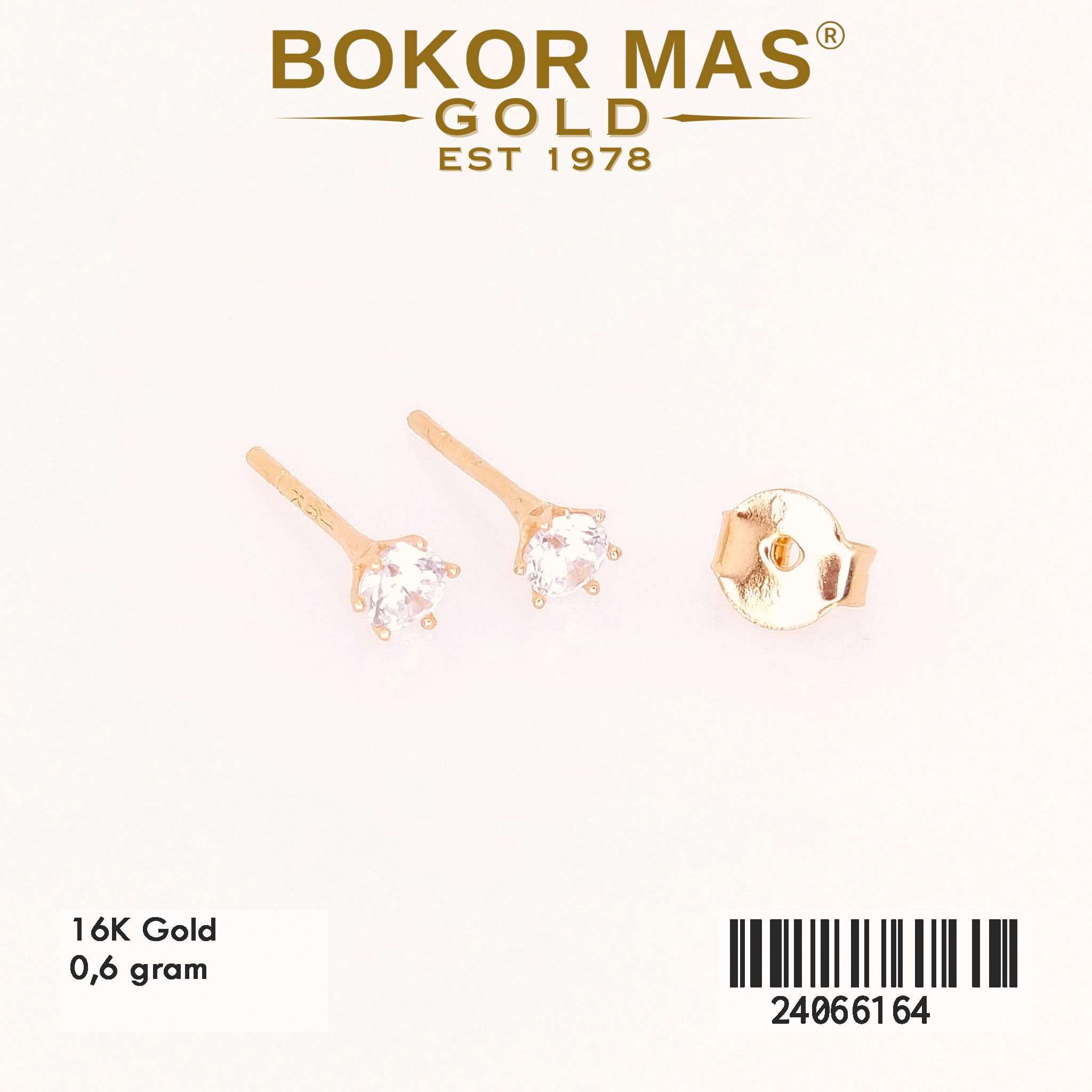 Giwang Tusuk Variasi Permata Soliter - 24066164- 16K