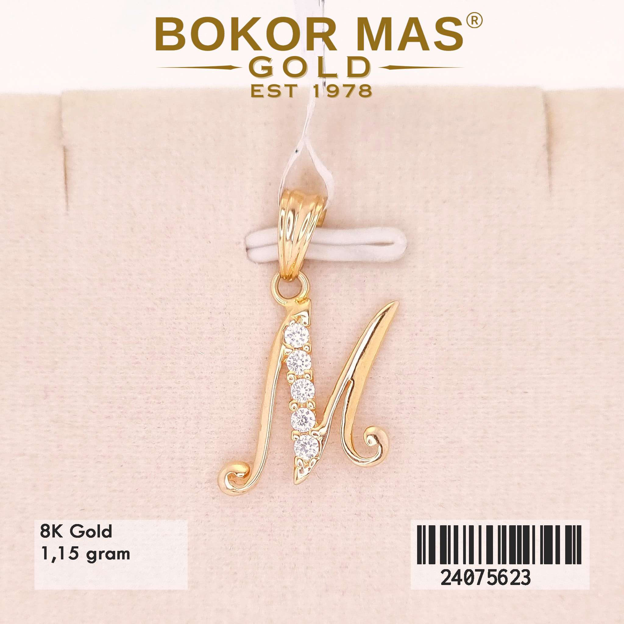 Liontin Huruf M Variasi Permata - 24075623 - 8K