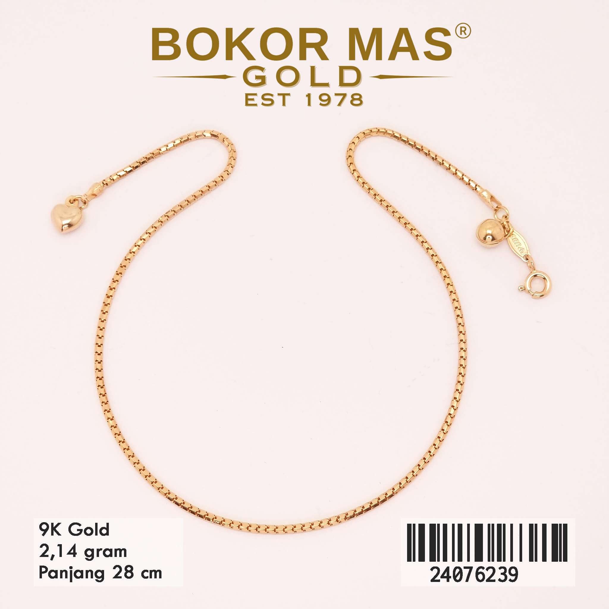 Gelang Kaki Rantai Variasi Milano Ice - 24076239 - 9K