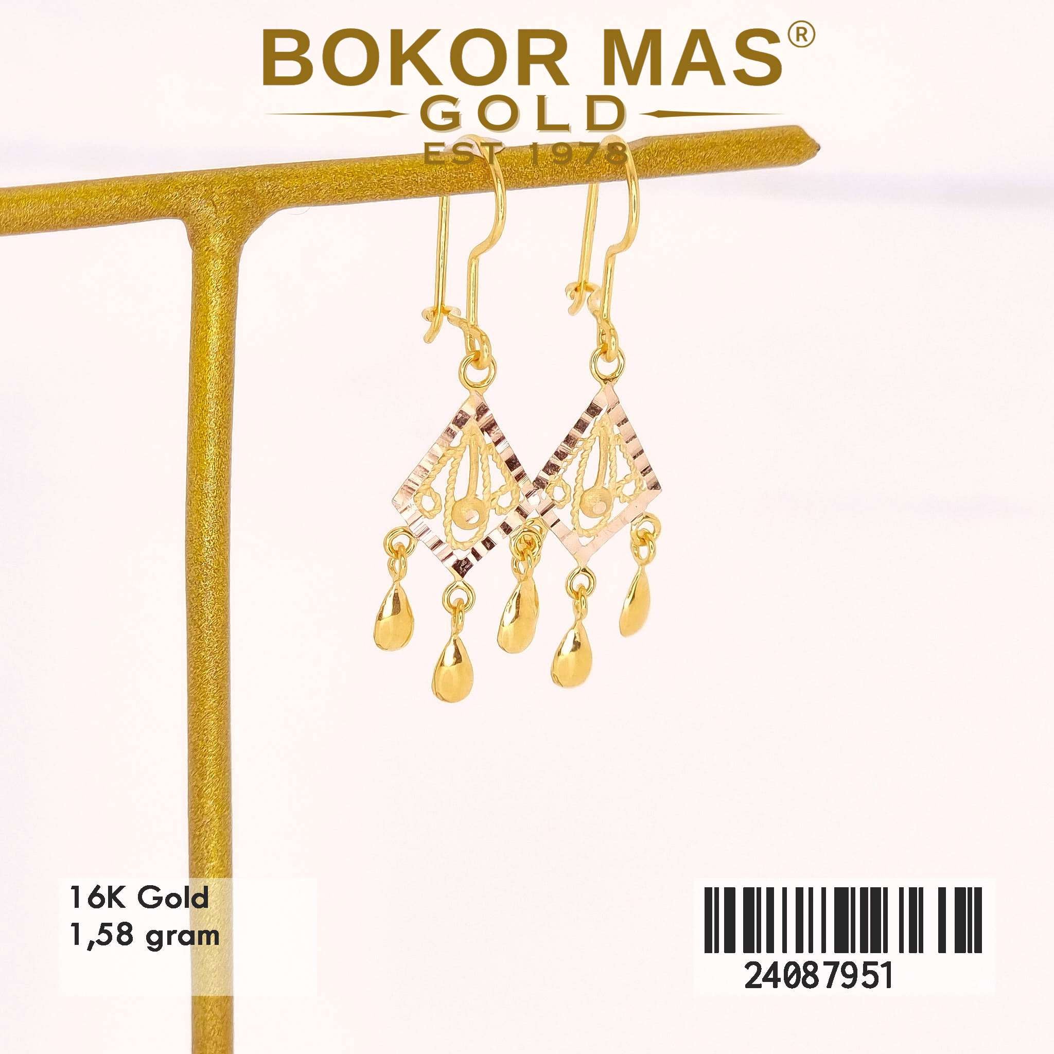 Anting Desi Gantung Variasi Tanpa Permata - 24087951 - 16K