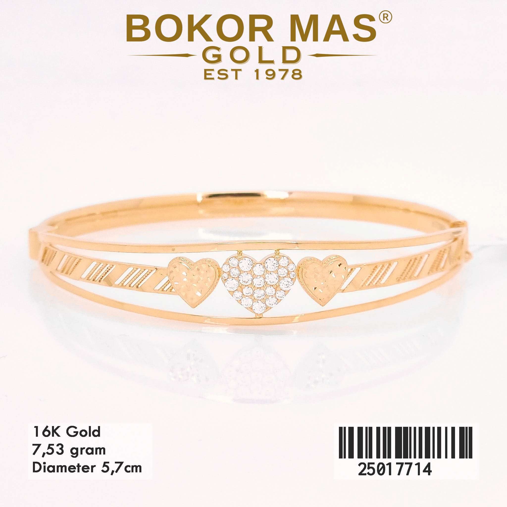 Gelang Kaku Variasi Hati - 25017714 - 16K