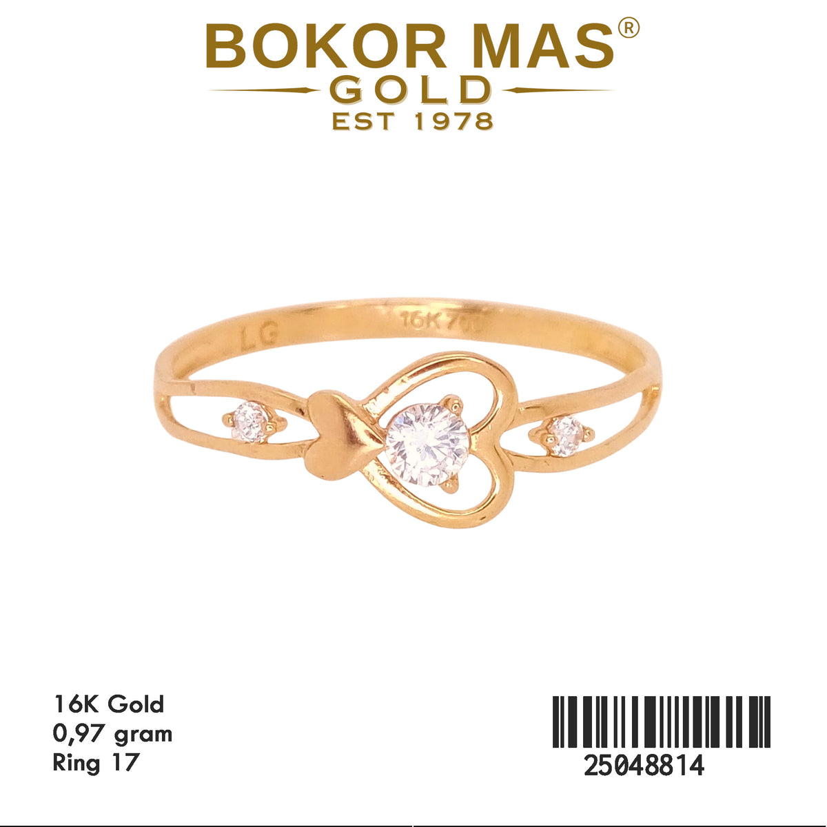Cincin Permata Model Hati - 16K - 25048814