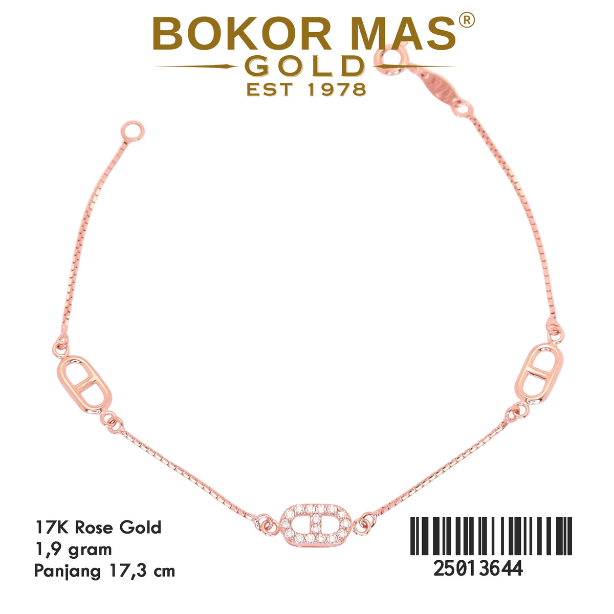Gelang Rantai Variasi Permata - 25013644 - 17K