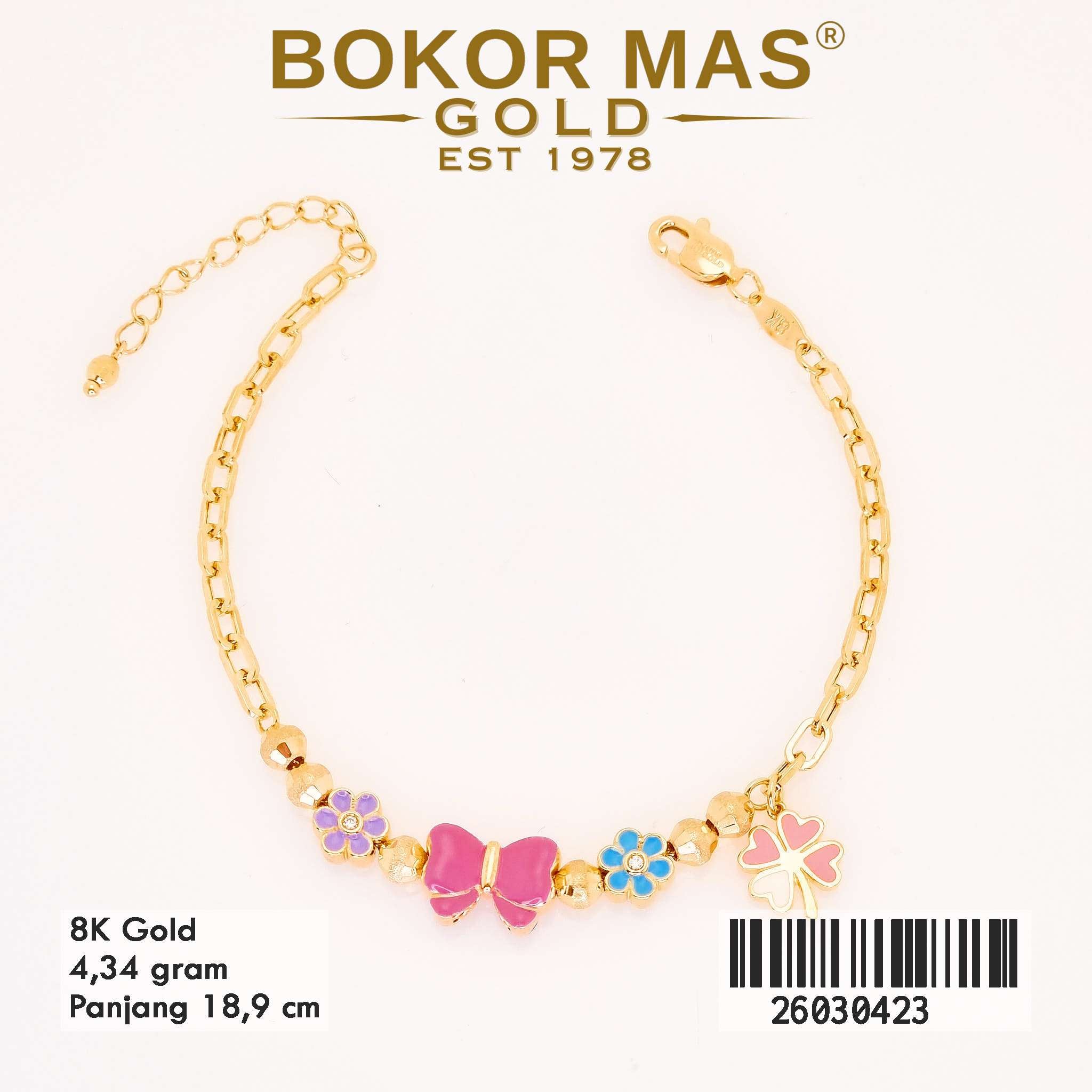  Gelang Rantai Variasi Mainan Bunga - 26030423 - 8K