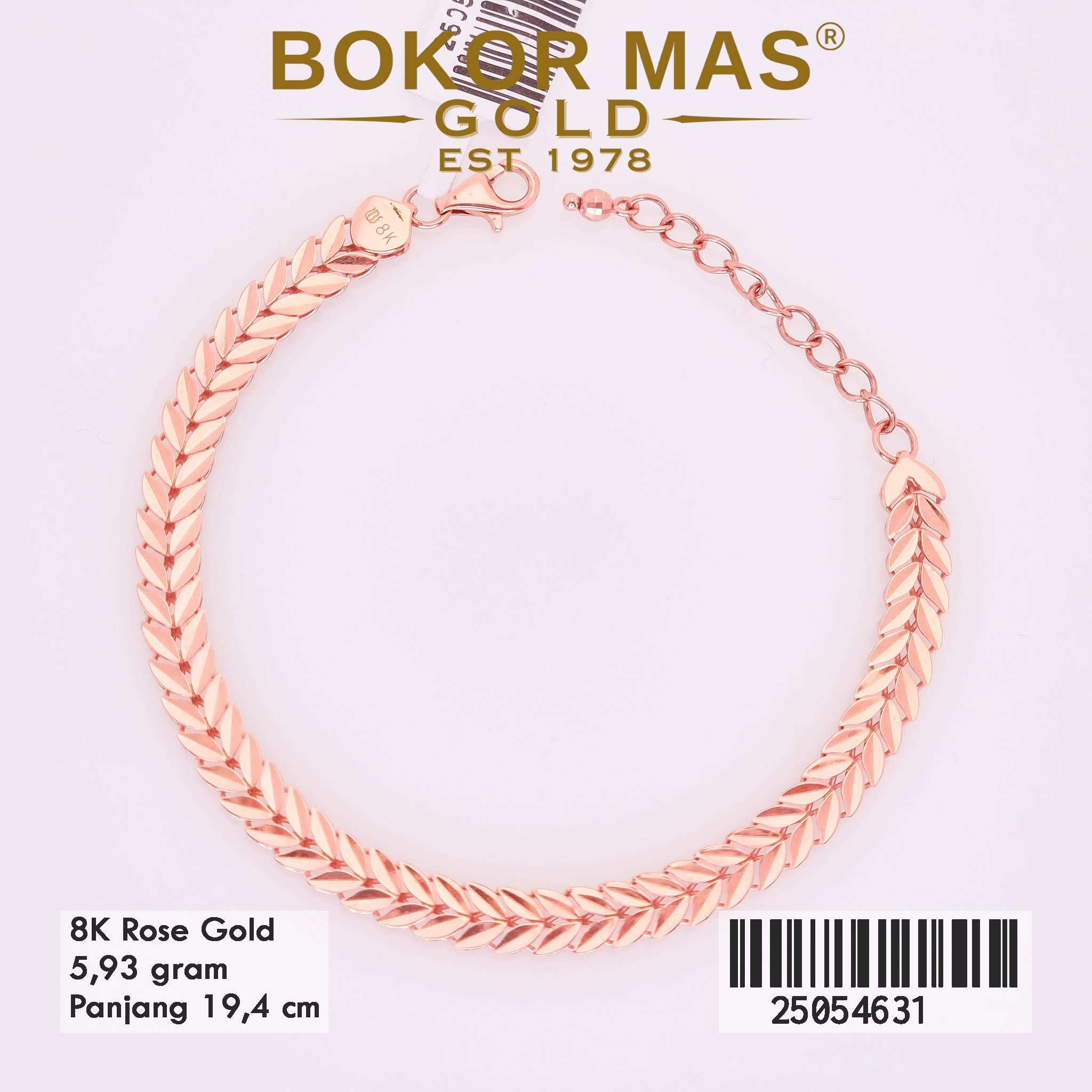 Gelang Emas Rantai Variasi Daun - 25054631 - 8K