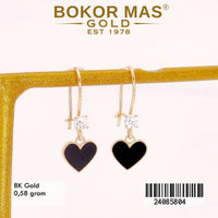 Anting Emas Desi Gantung Variasi Hati Hitam - 24085804 - 8K