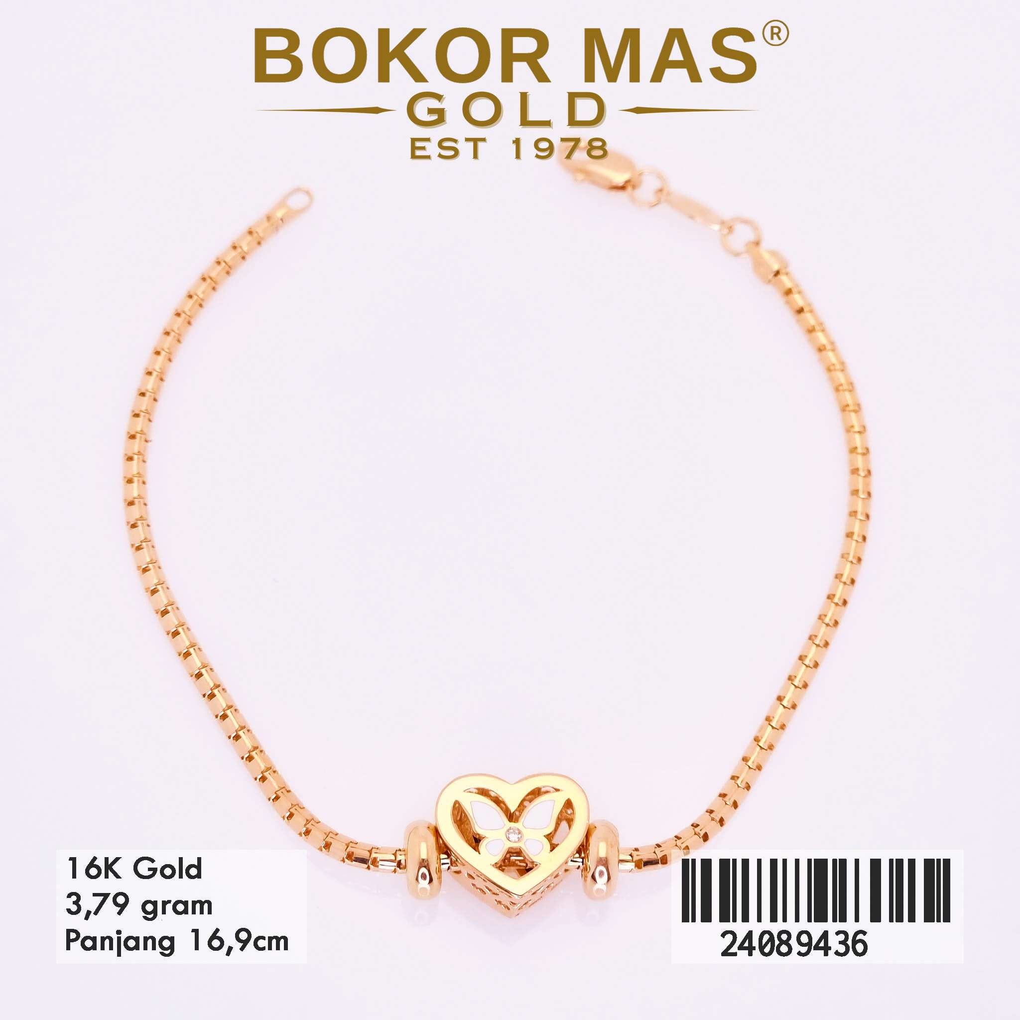 Gelang Rantai Milano Ice Variasi Kupu Hati - 24089436 - 16K