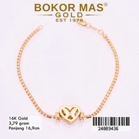 Gelang Emas Rantai Milano Ice Variasi Kupu Hati - 24089436 - 16K